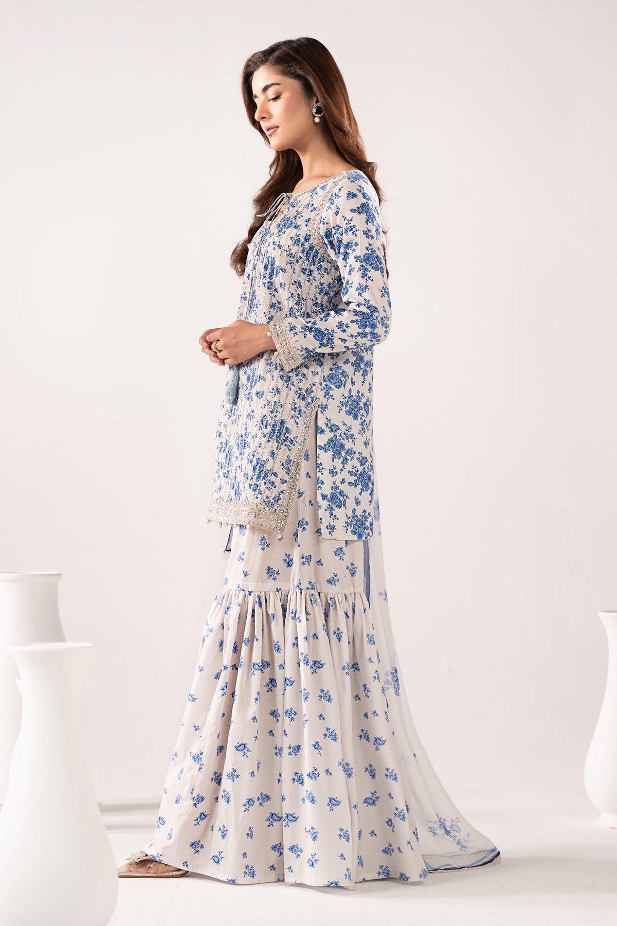 3 Piece Embroidered Lawn Suit - DW26200-ESM-BLU