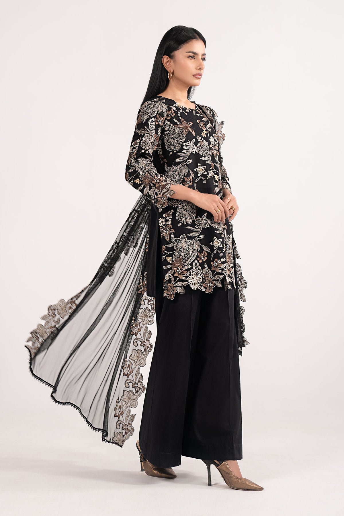 3 Piece Embroidered Dobby Lawn Suit