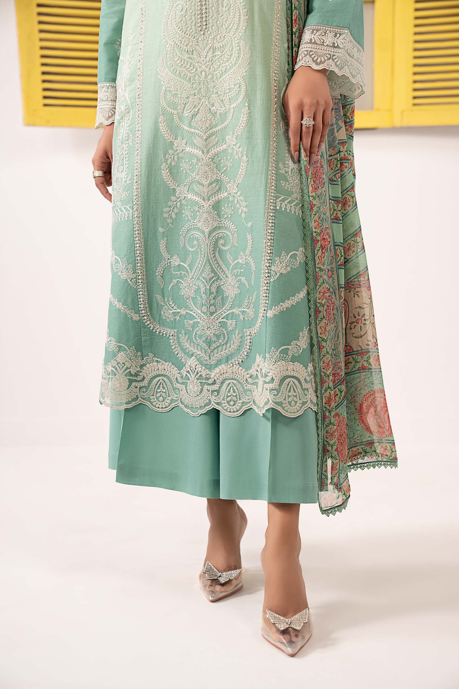 3 Piece Embroidered Dobby Lawn Suit