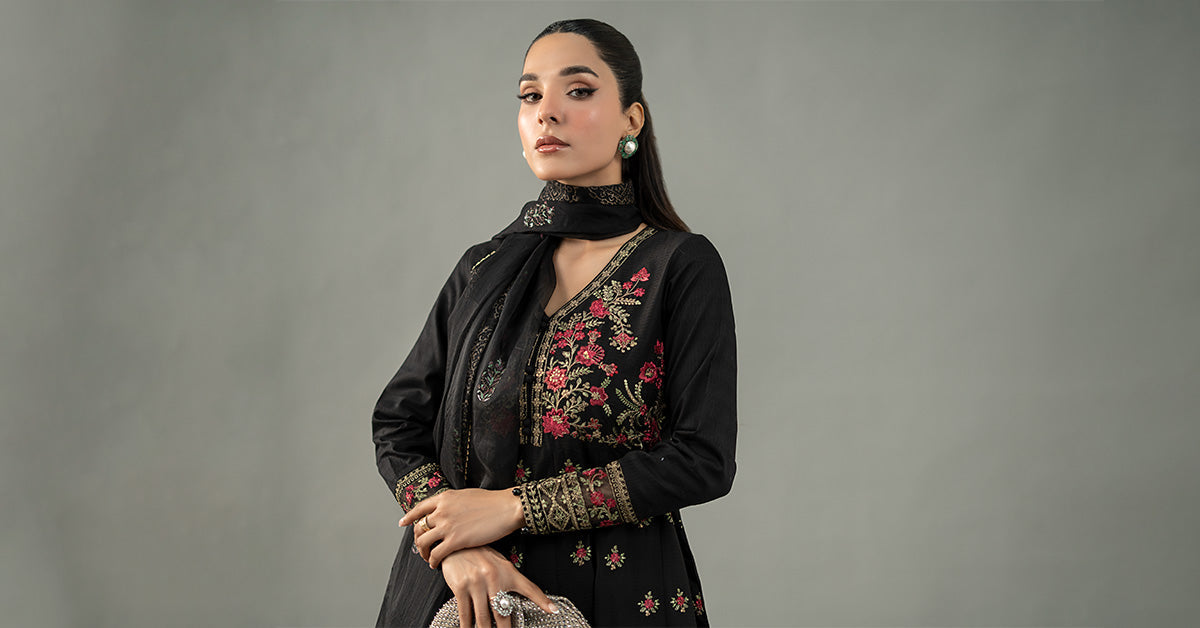 3 Piece Embroidered Dobby Lawn Suit