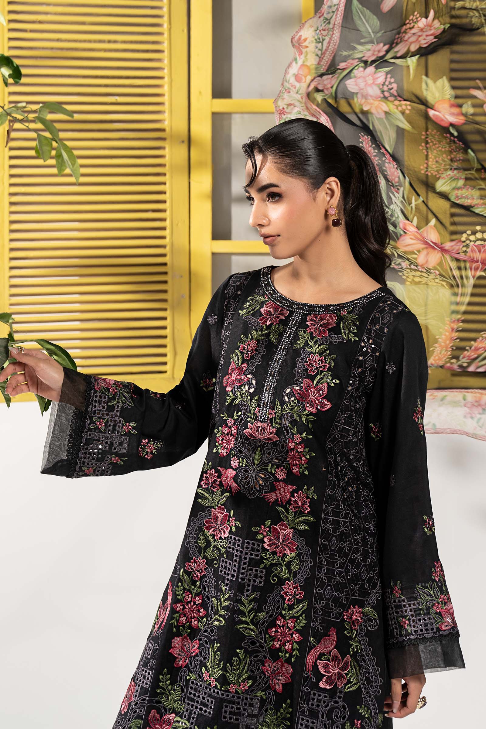 3 Piece Embroidered Dobby Lawn Suit