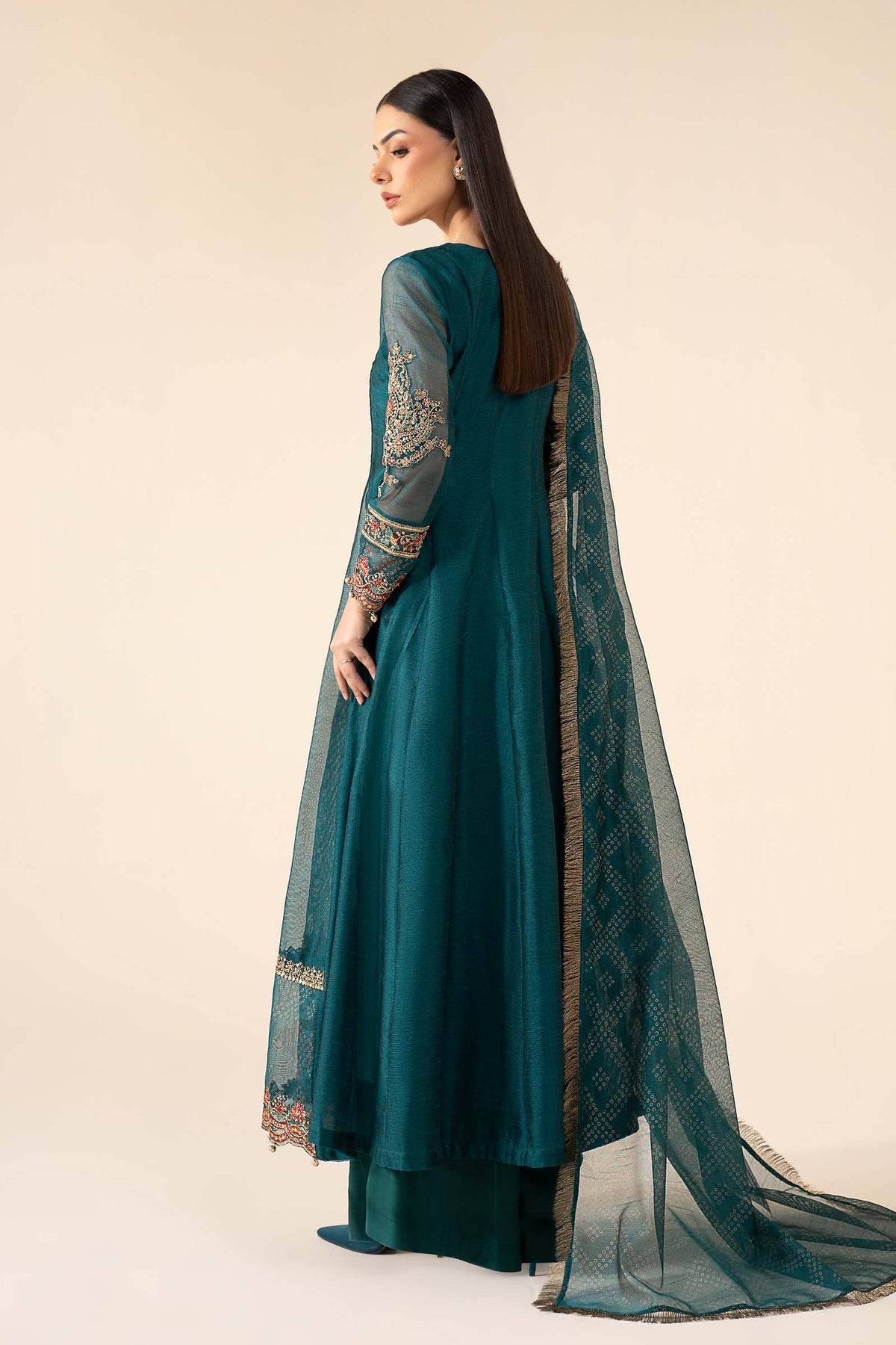 3 Piece Embroidered Cotton Net Suit