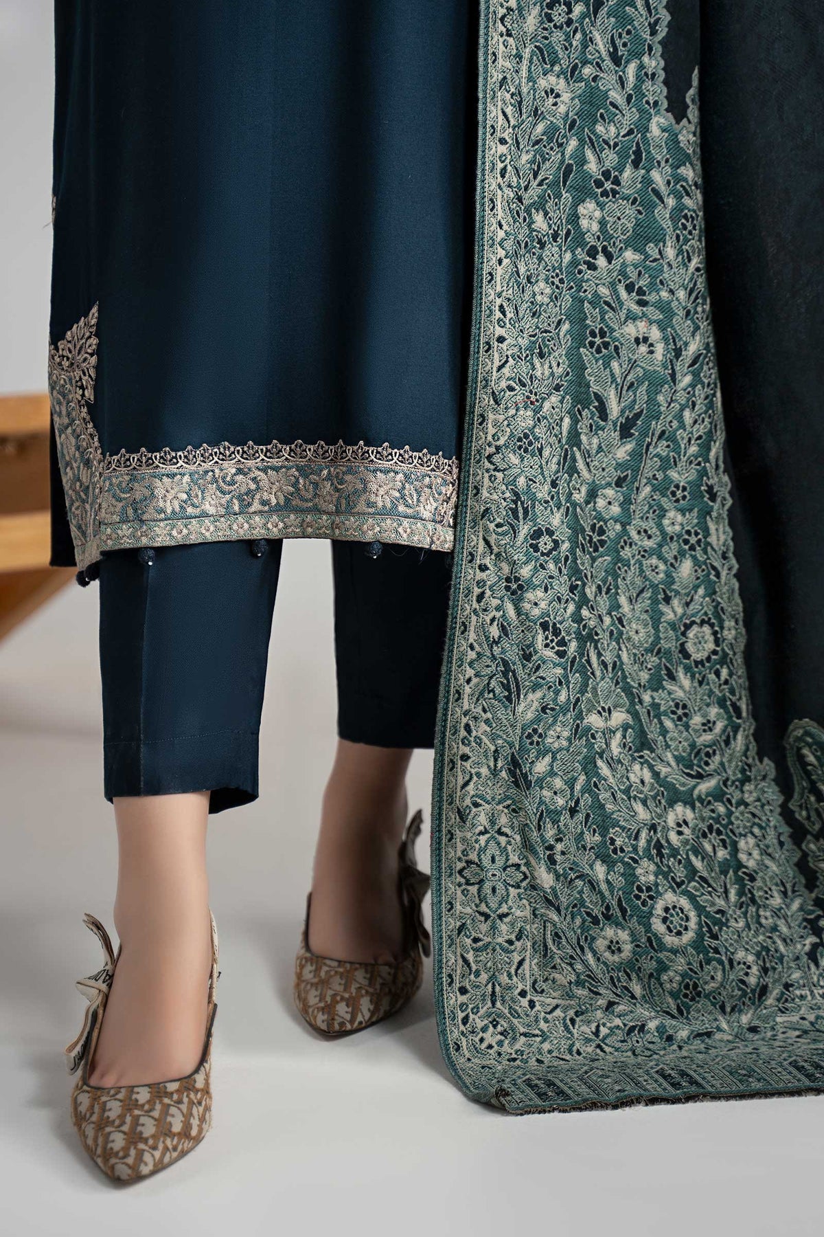3 Piece Embroidered Marina Twill Suit