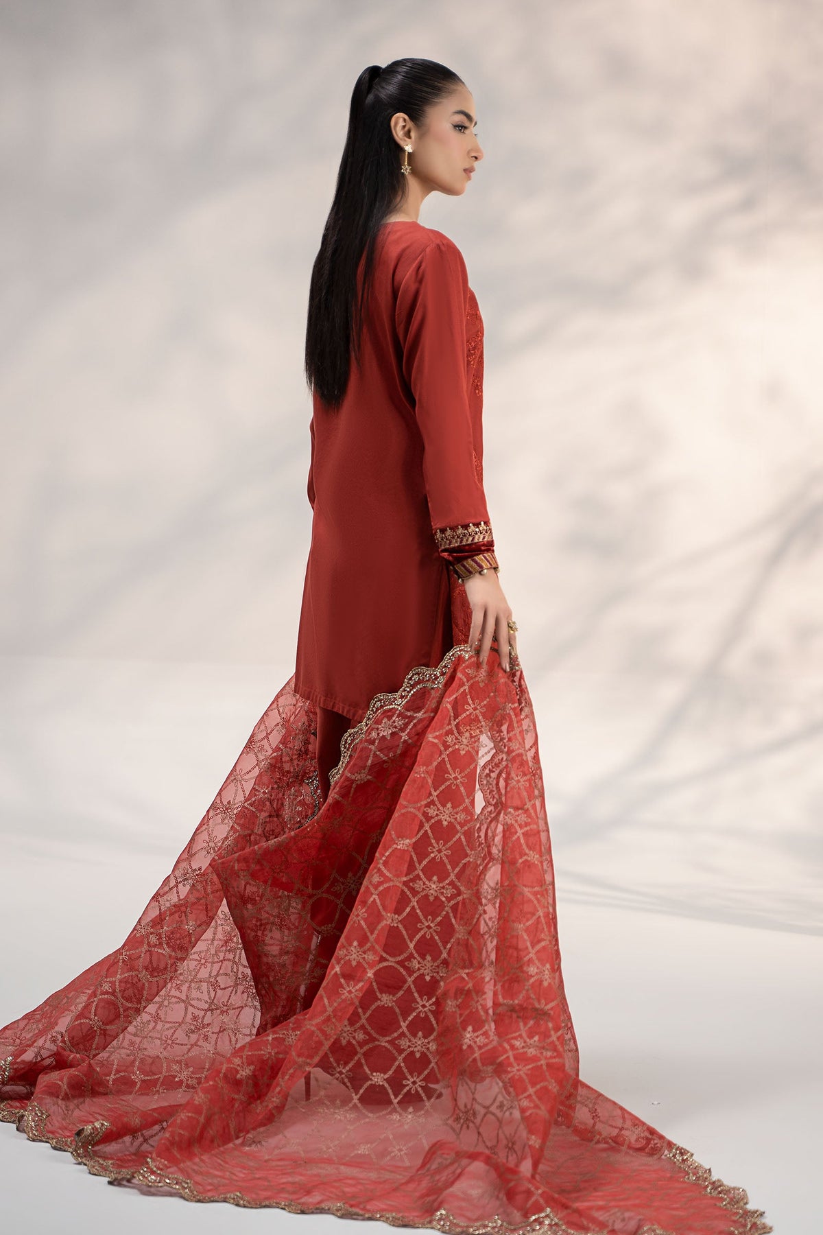 3 Piece Embroidered Linen Suit