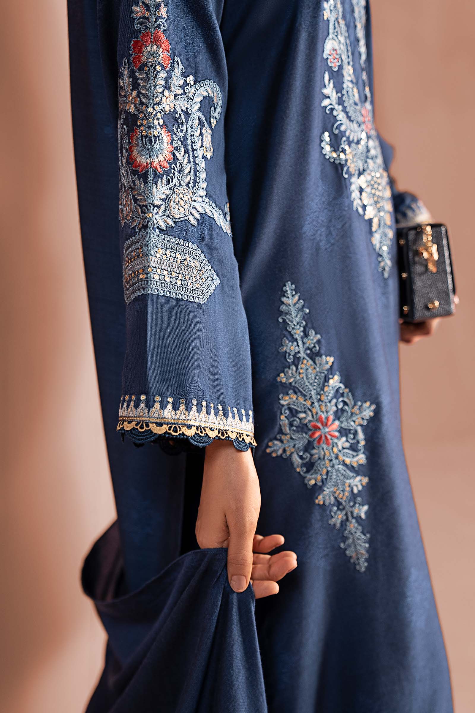 3 Piece Embroidered Jacquard Khaddar Suit