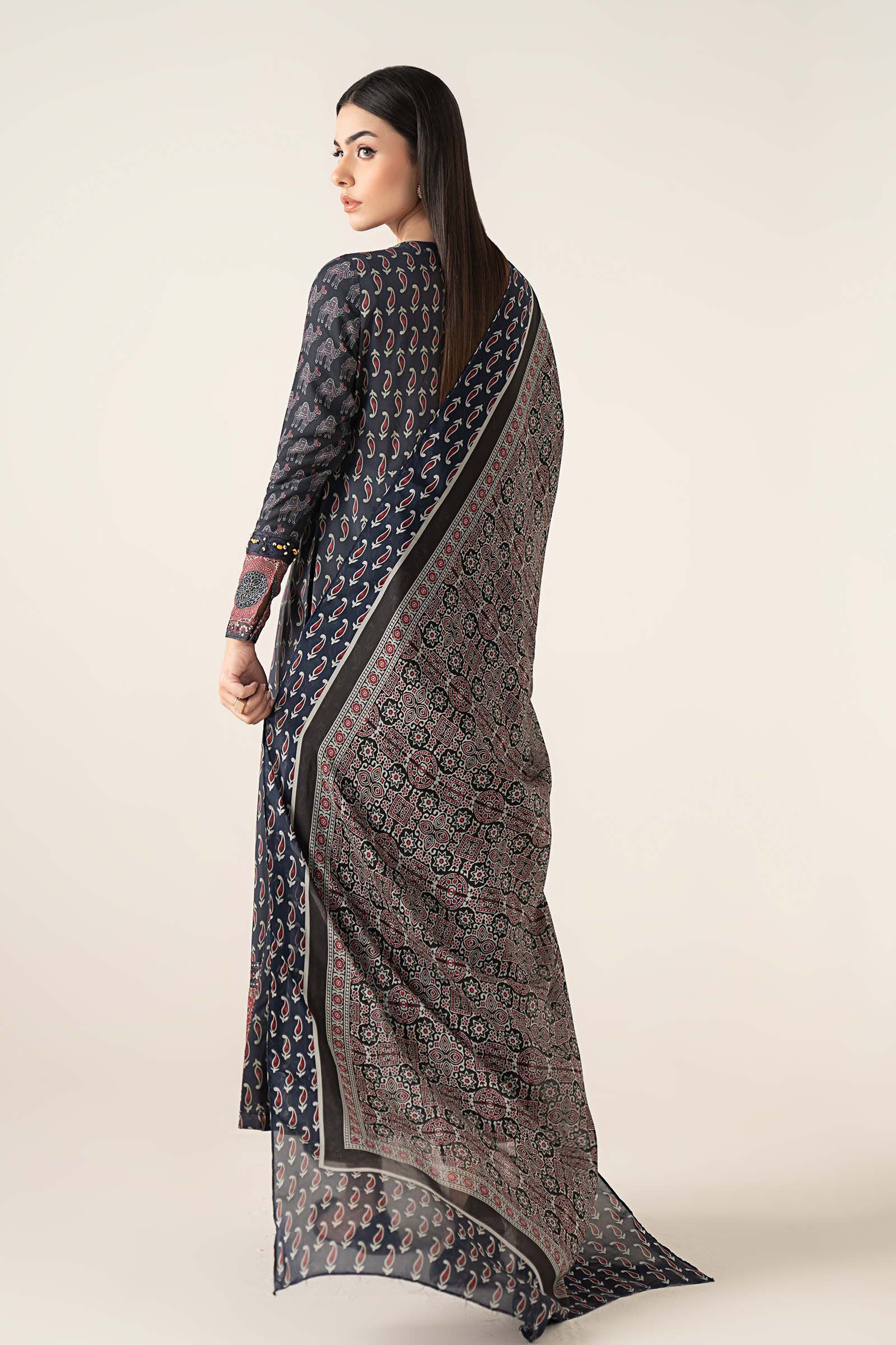 3 Piece Embroidered Linen Suit