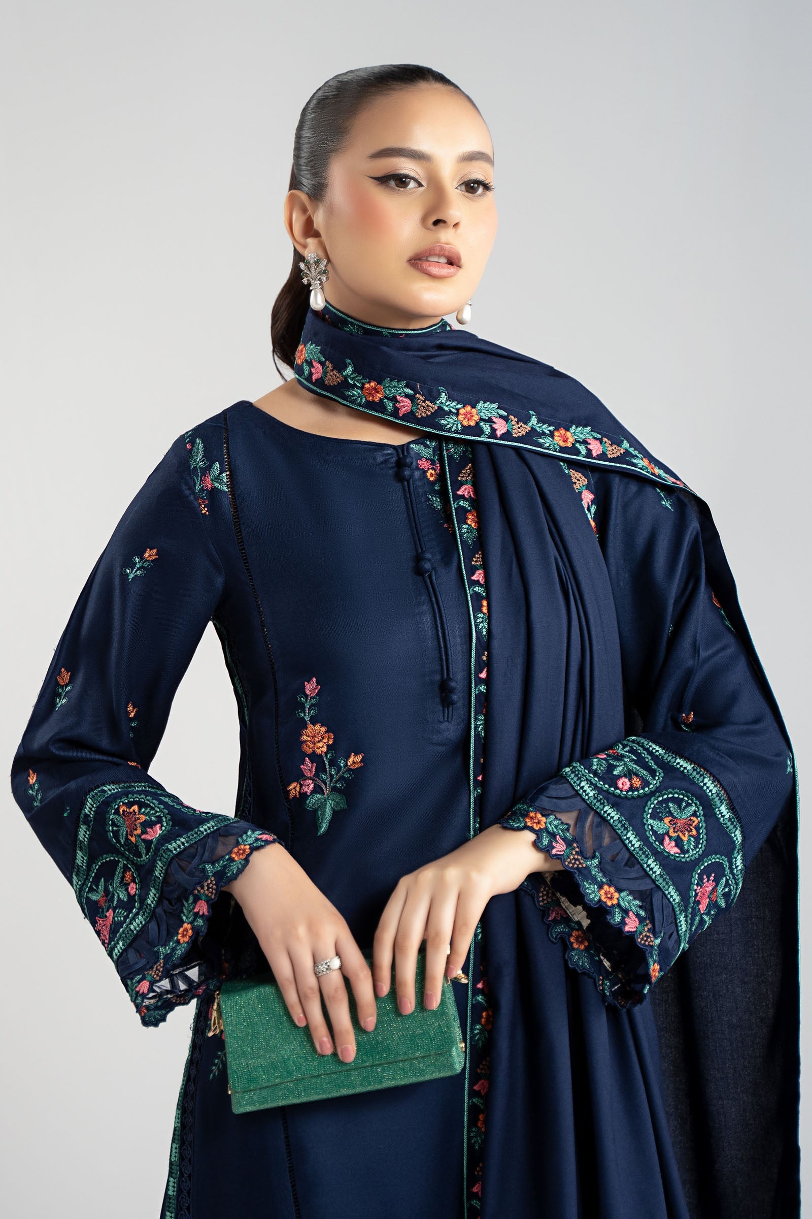 3 Piece Embroidered Marina Suit