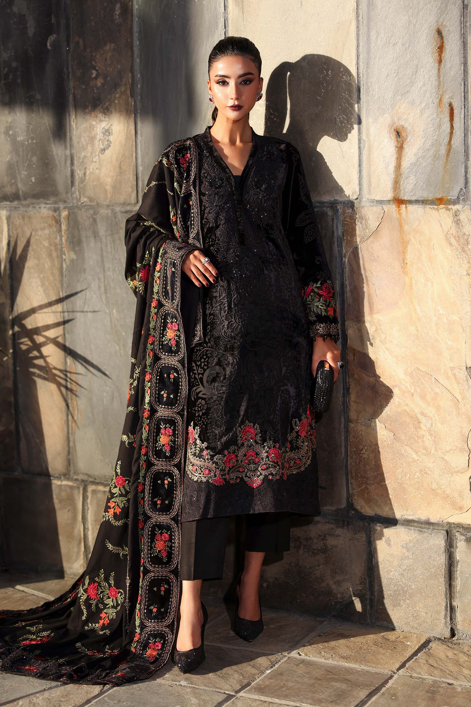 3 Piece Embroidered Palachi Suit