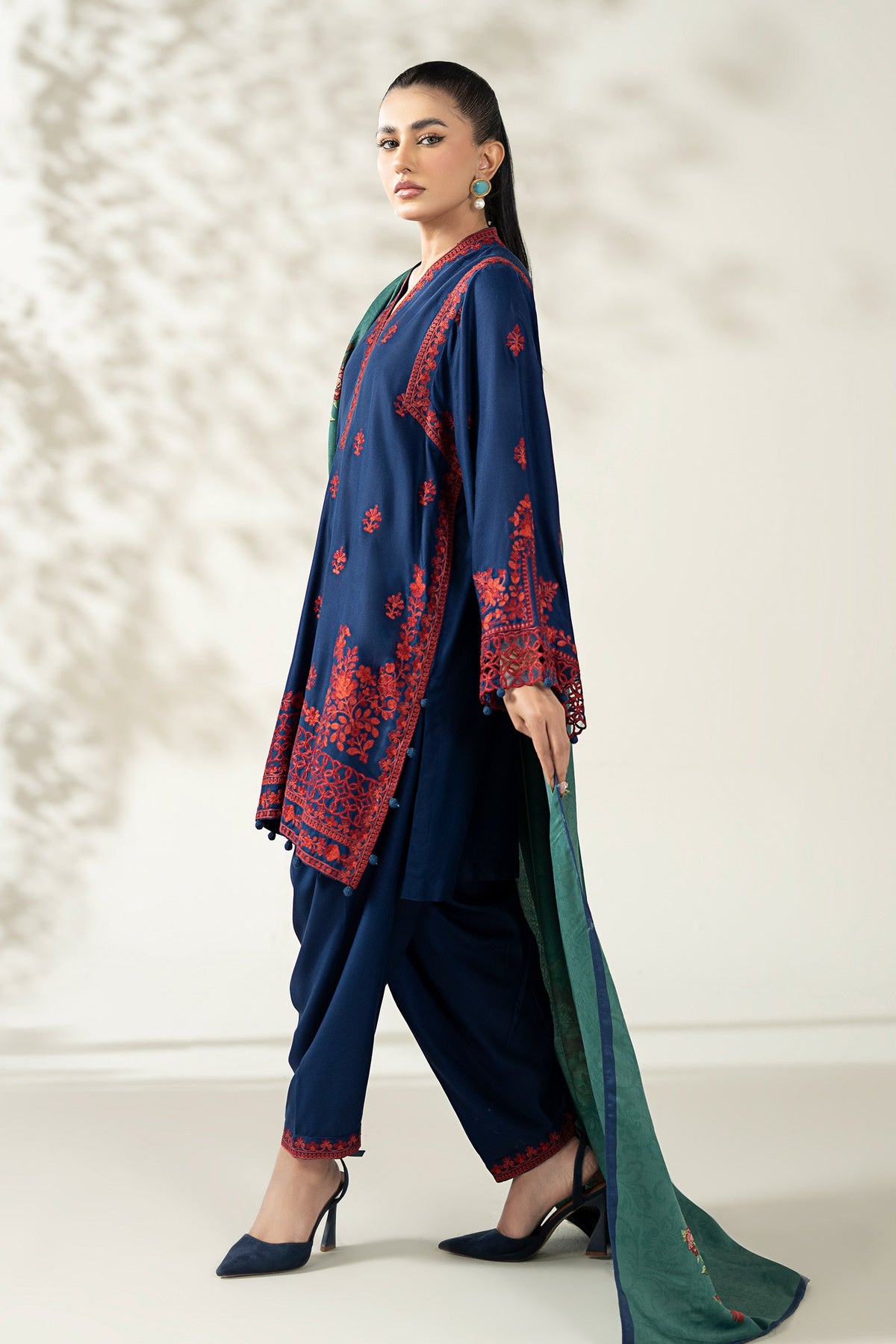 3 Piece Embroidered Marina Suit