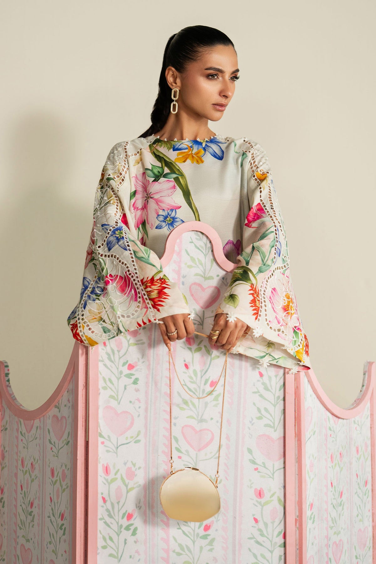 3 Piece Embroidered Raw Silk Suit
