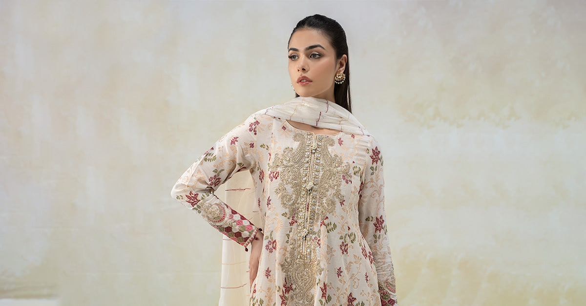3 Piece Embroidered Suit