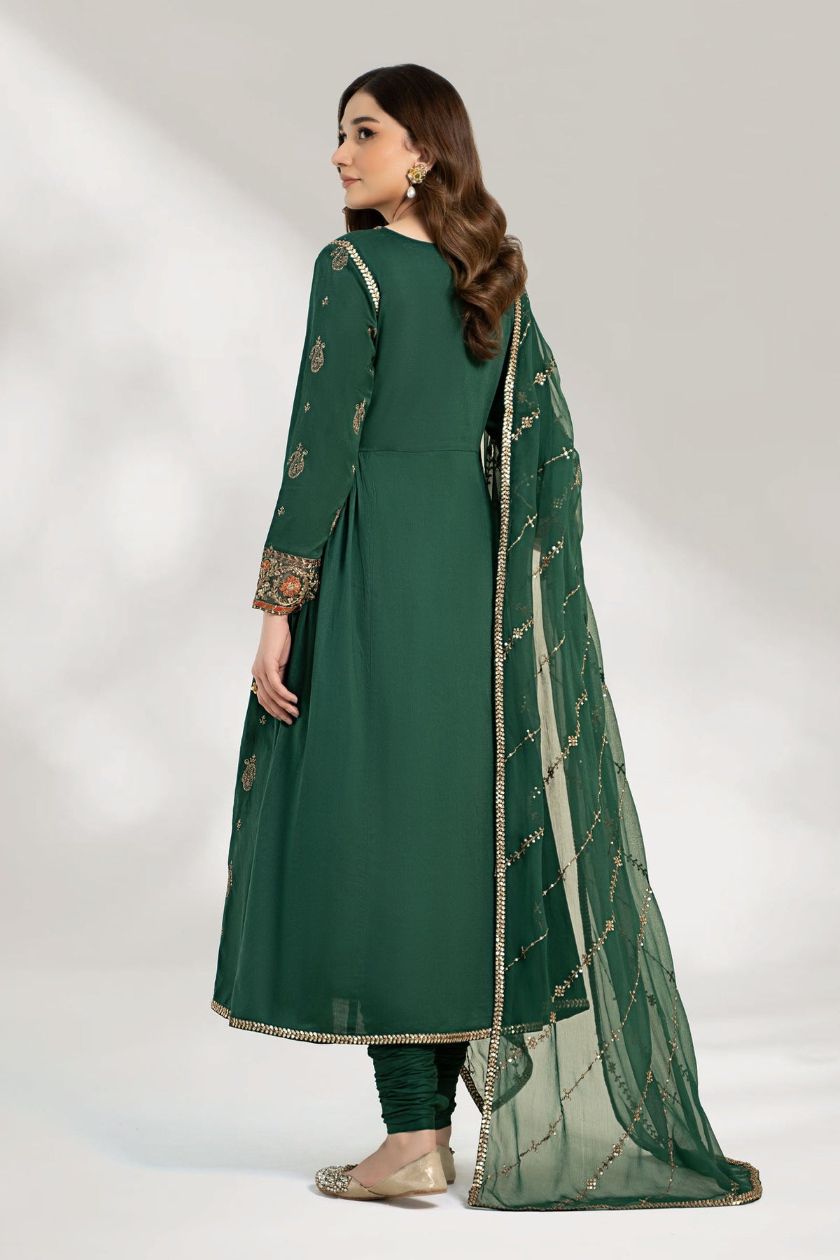3 Piece Embroidered Cotton Net Suit