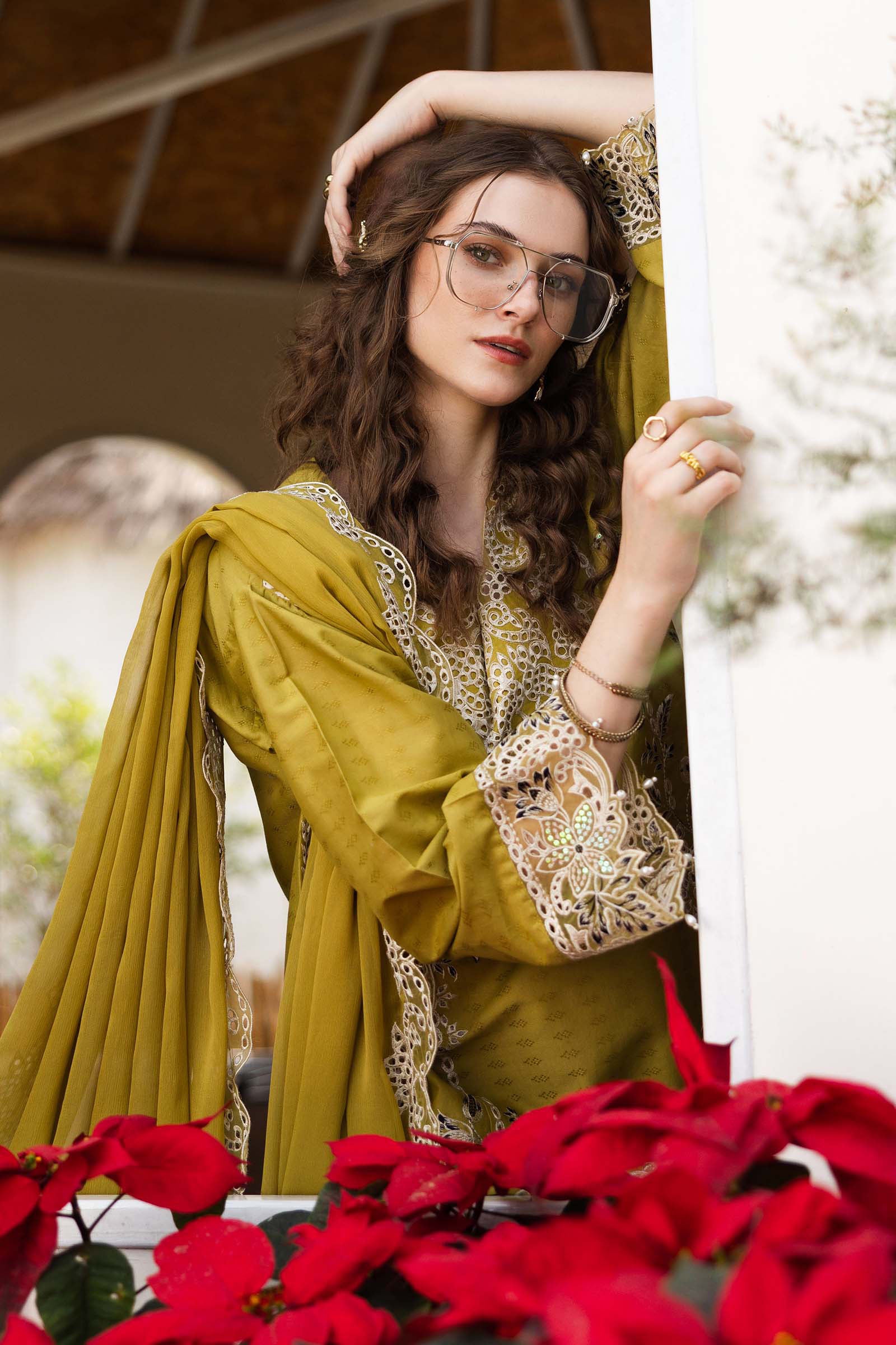 3 Piece Embroidered Dobby Lawn Suit
