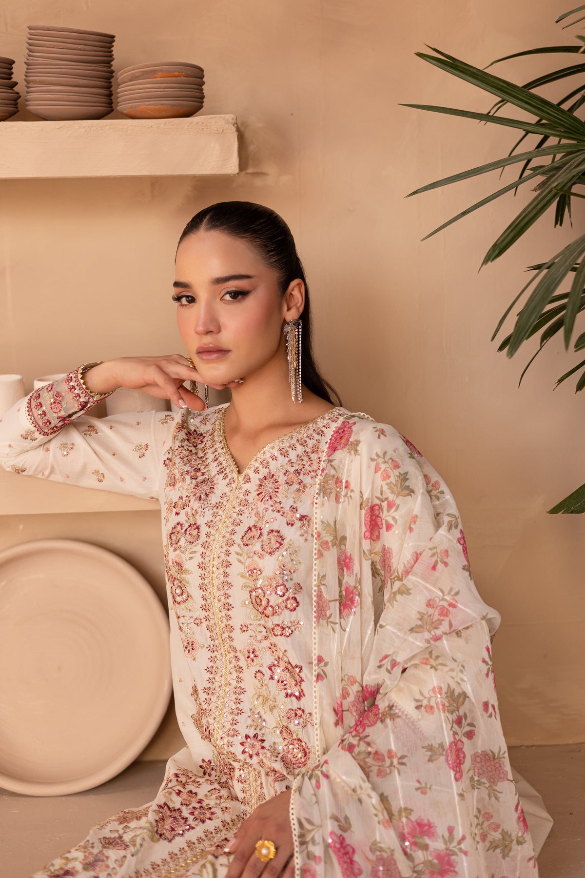 Dandelion 3Pc - Embroidered Luxe Pret