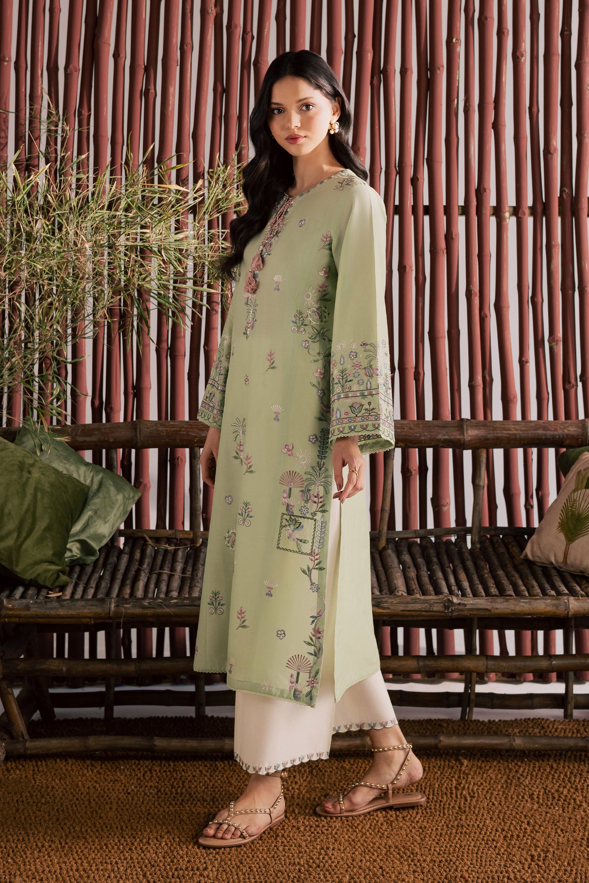 Daphne Laurel 2Pc - Embroidered Lawn Dress
