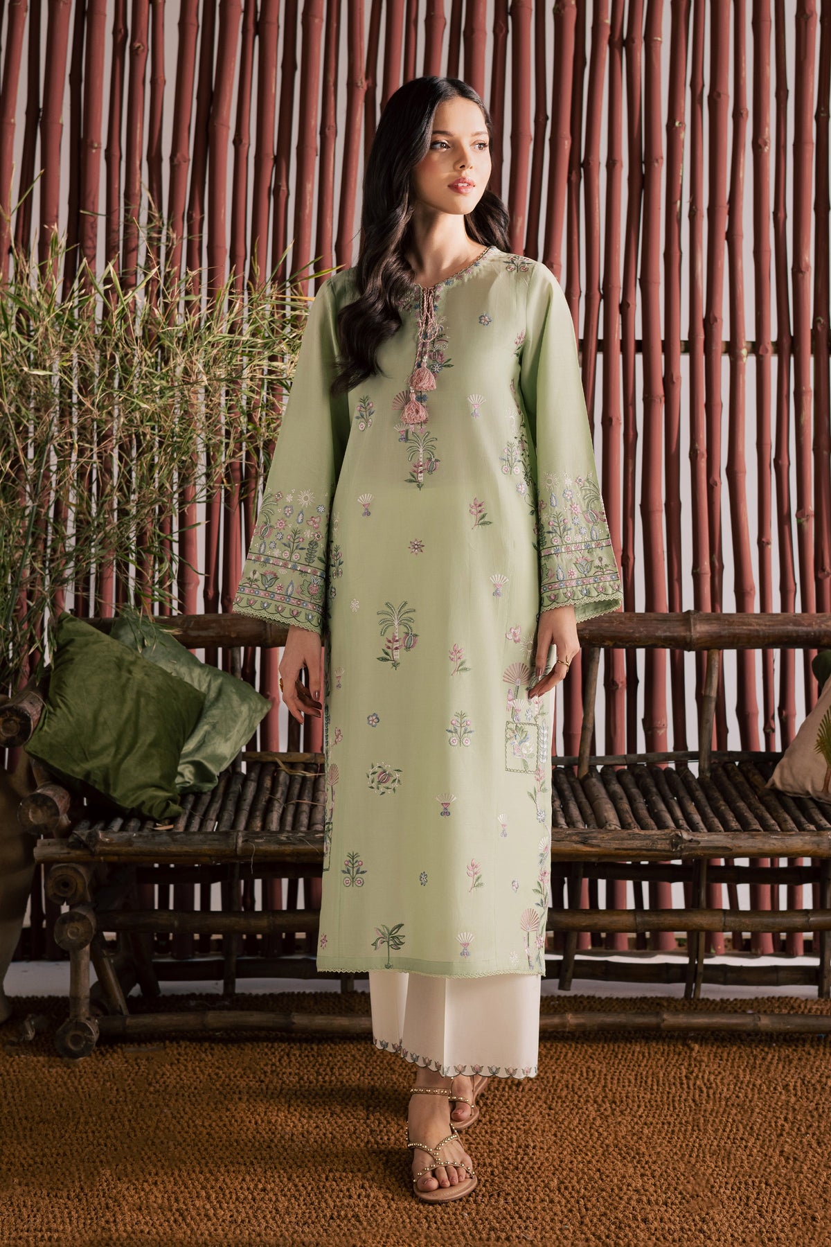Daphne Laurel 2Pc - Embroidered Lawn Dress