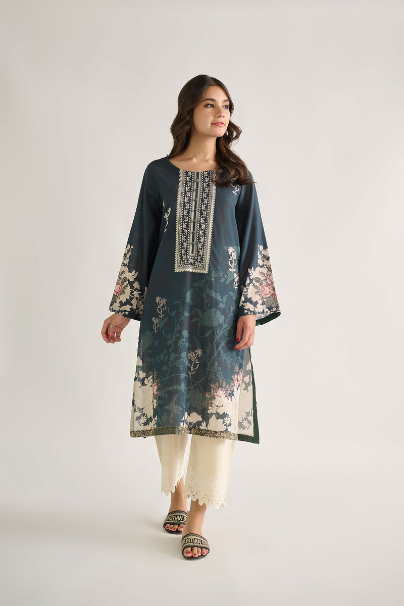 DC-0462 BLUE EMBROIDERED KURTA