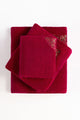 Deep Pink 3Pcs Embroidered Towel Set