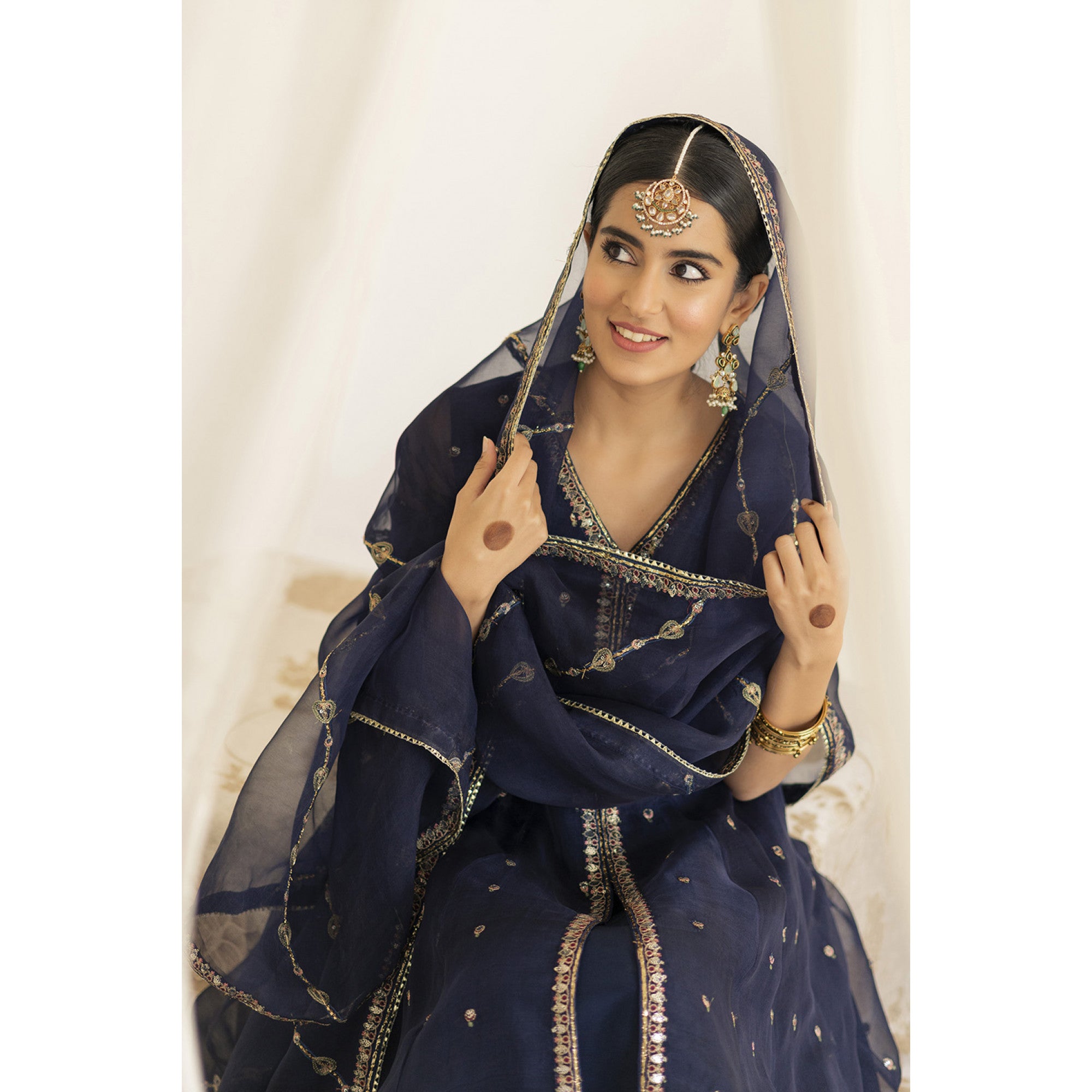Deep Blue Anarkali