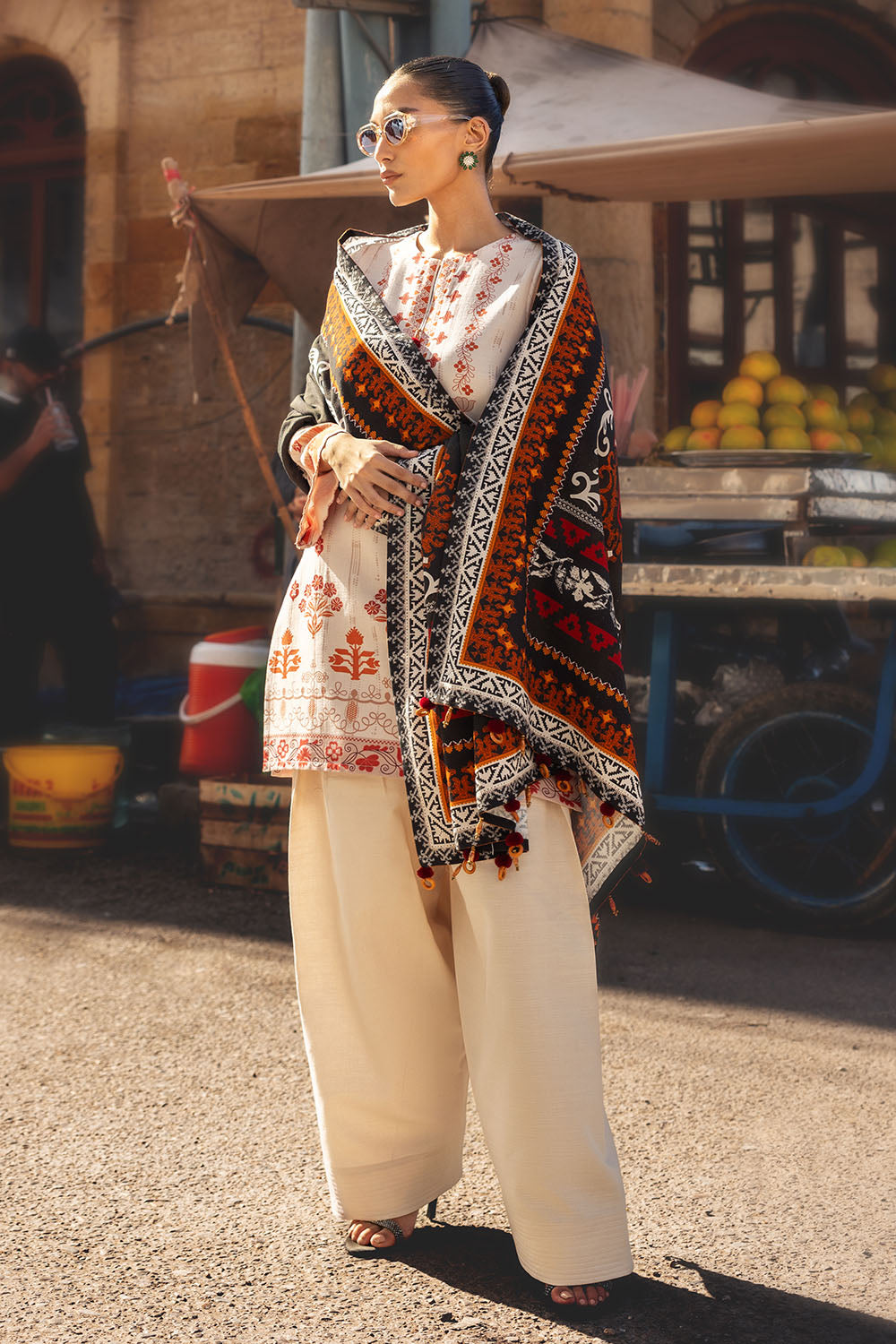 3 Piece Digital Printed Linen Khaddar Suit with Dupatta
