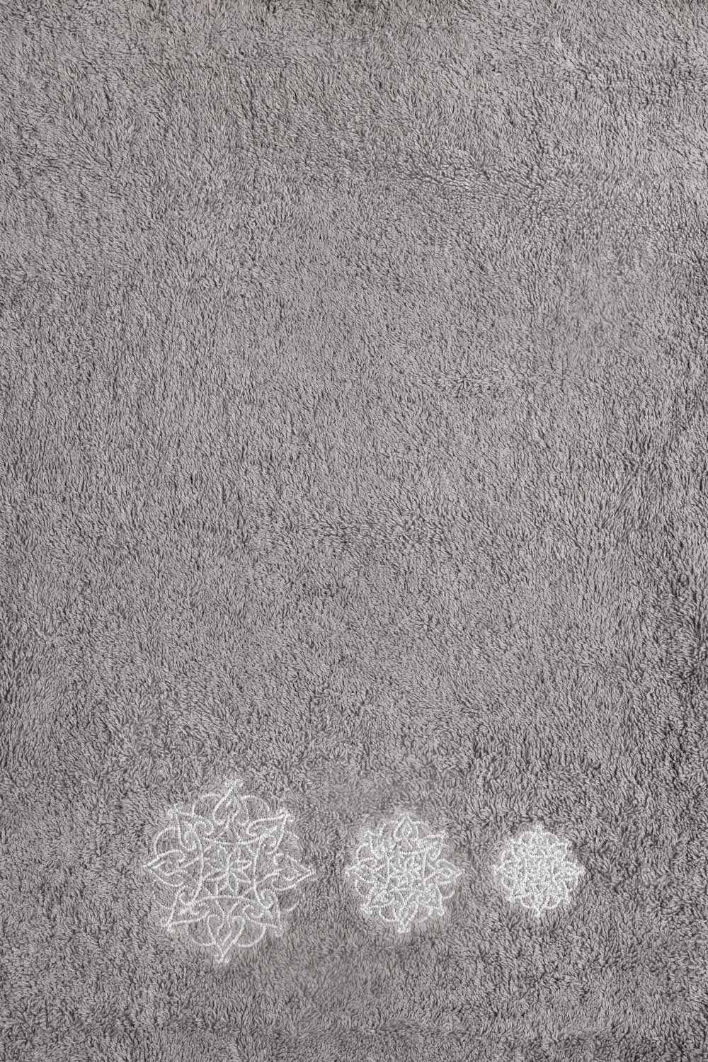 Dove Grey Embroidered Towel