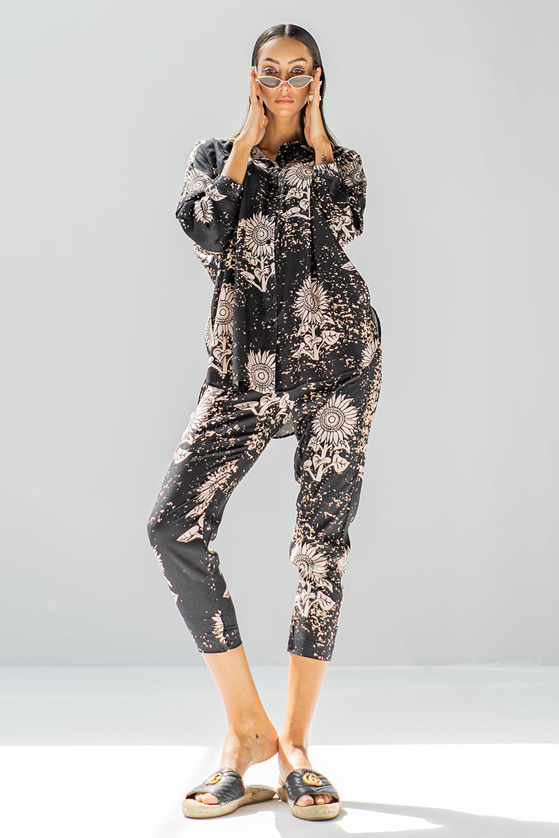 Black flower 2 piece