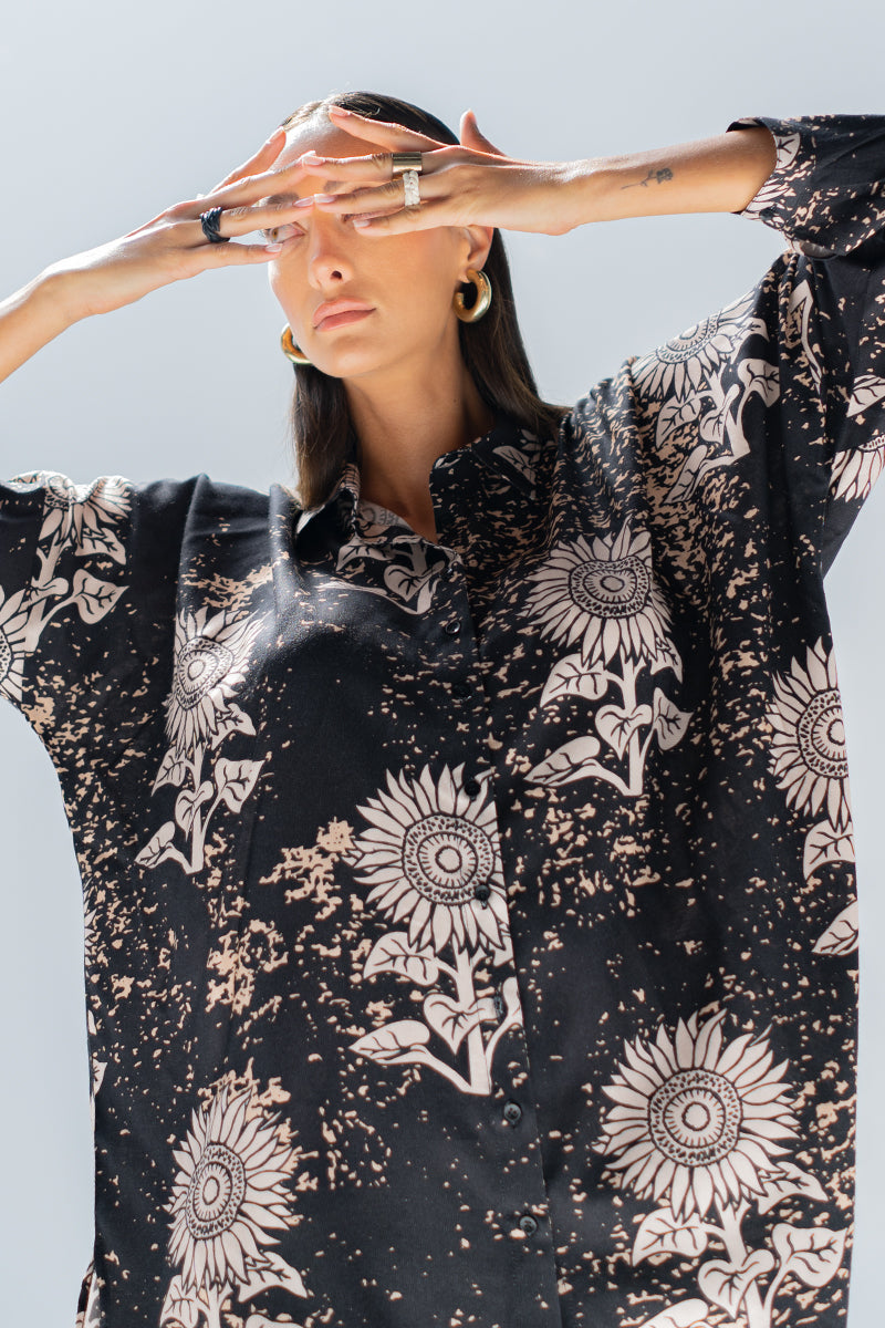 Black flower 2 piece