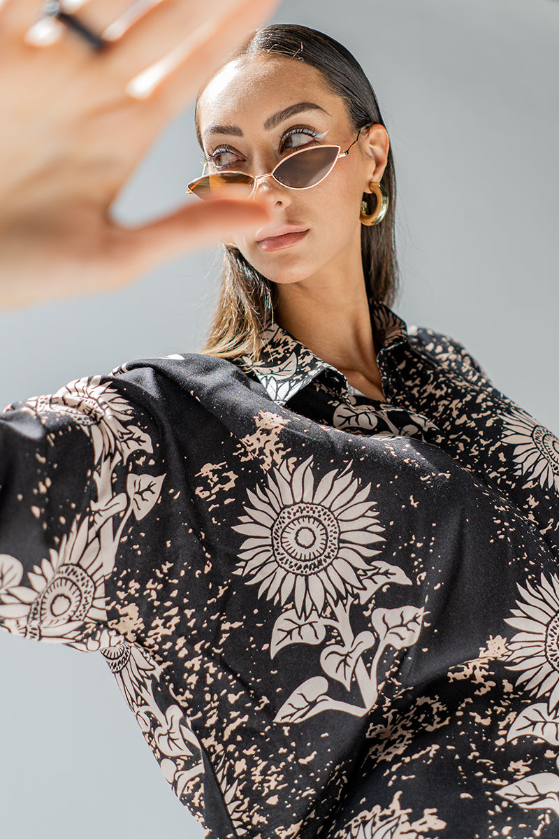Black flower 2 piece