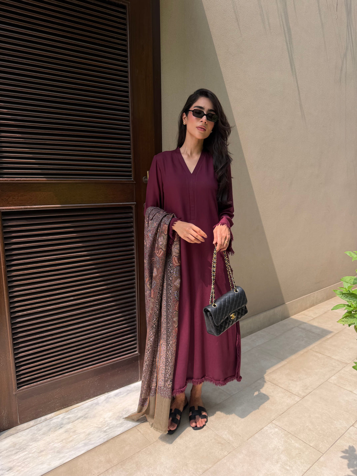 Burgundy Dhaaga Set