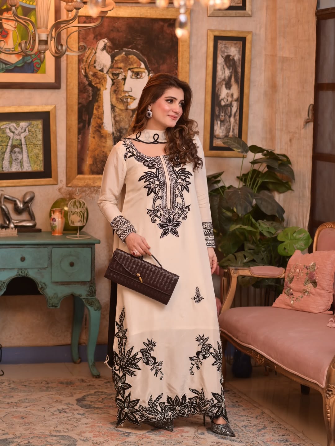 Ivory Mist Kaftan by Alizay Saad