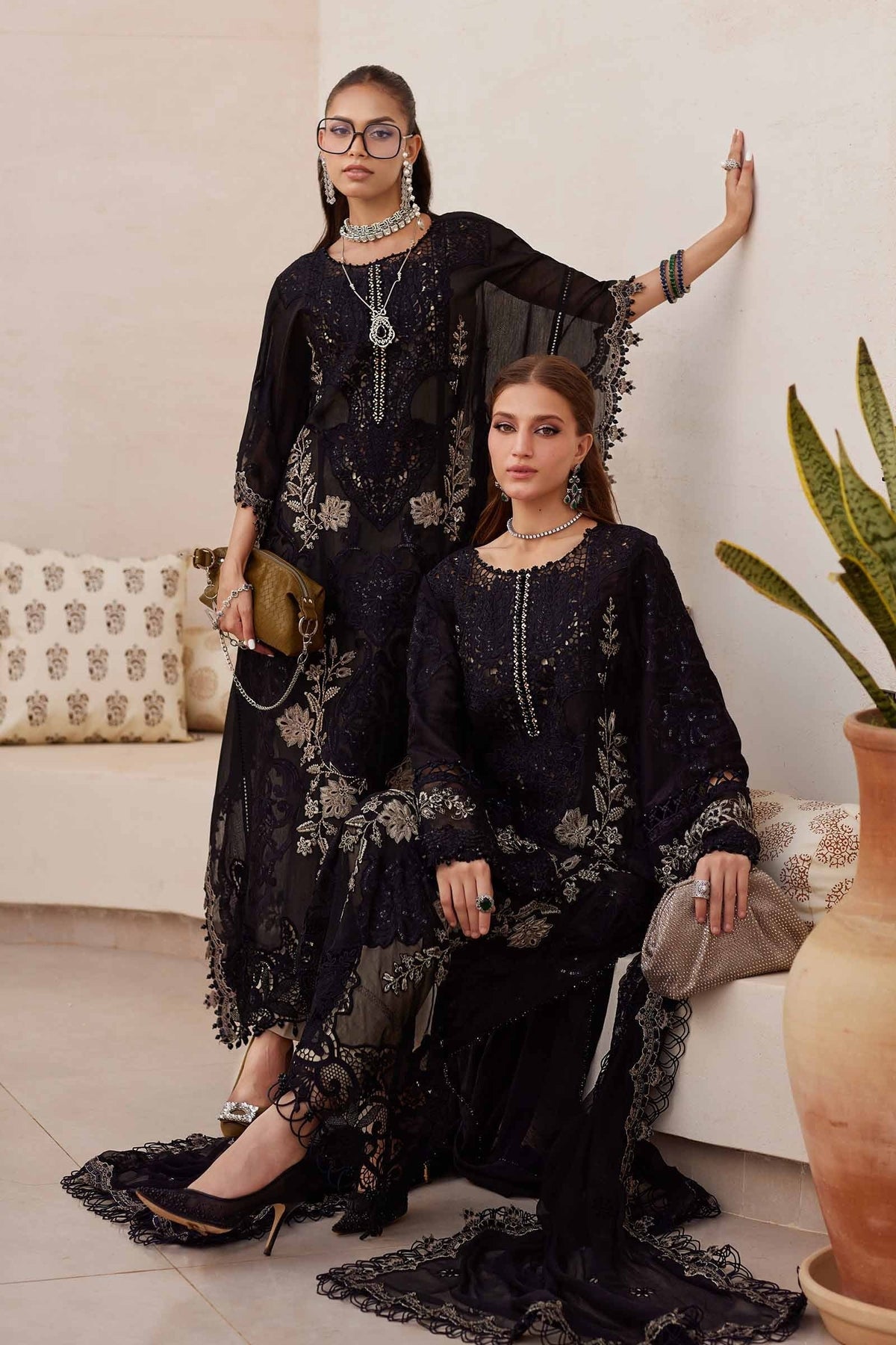 Maria.B - EL-25-03 - Luxury Lawn Embroidered 3 Piece Unstitched / Stitched Suit PA-127