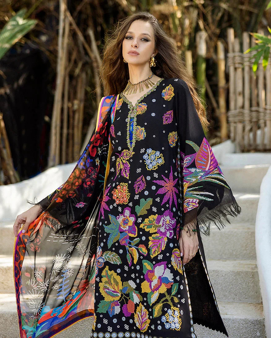 Esmel Nouveau Chapitre Unstitched 3Pc Lawn Suit EUNSS25-05 Amarin