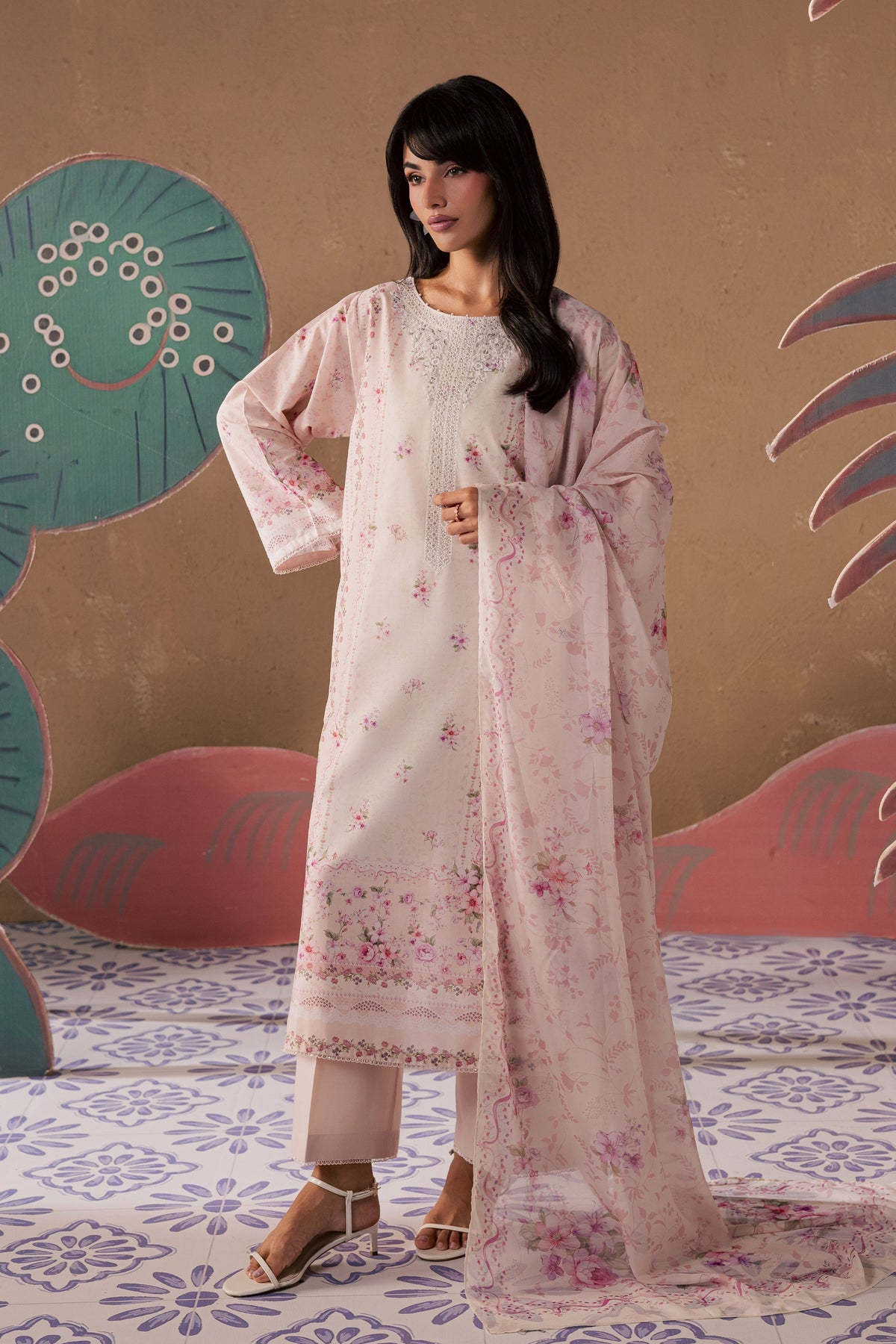 Elora 3Pc - Printed Lawn Dress