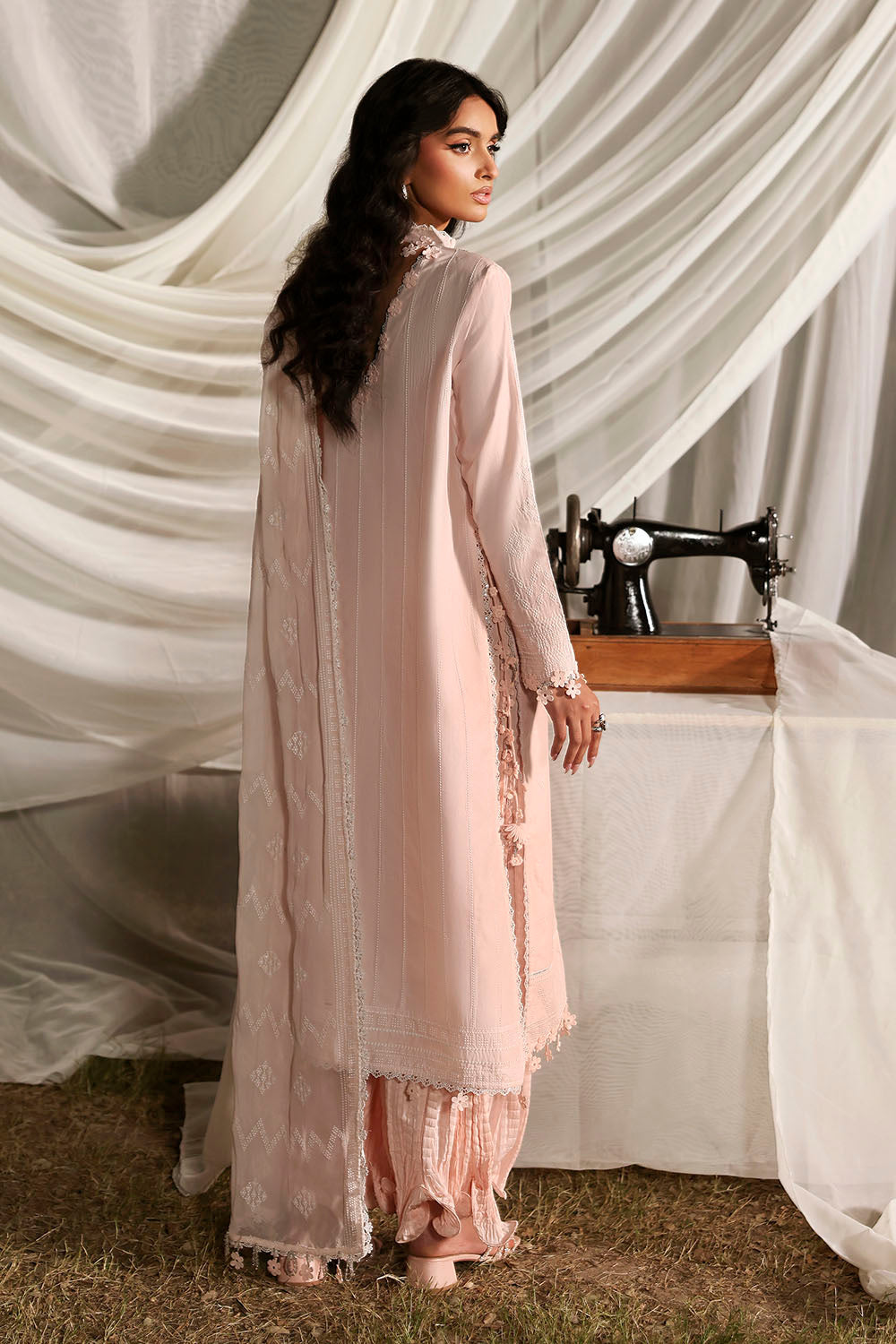 3 Piece Embroidered Lawn Suit with Embroidered Chiffon Dupatta