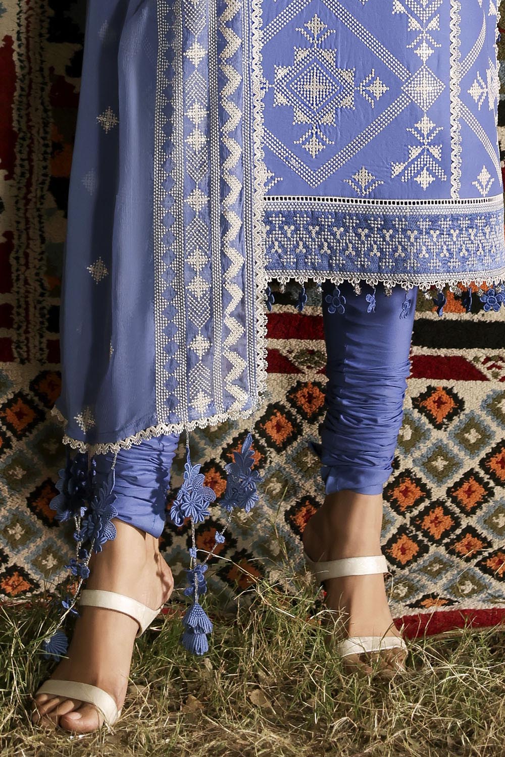 3 Piece Embroidered Lawn Suit with Embroidered Chiffon Dupatta