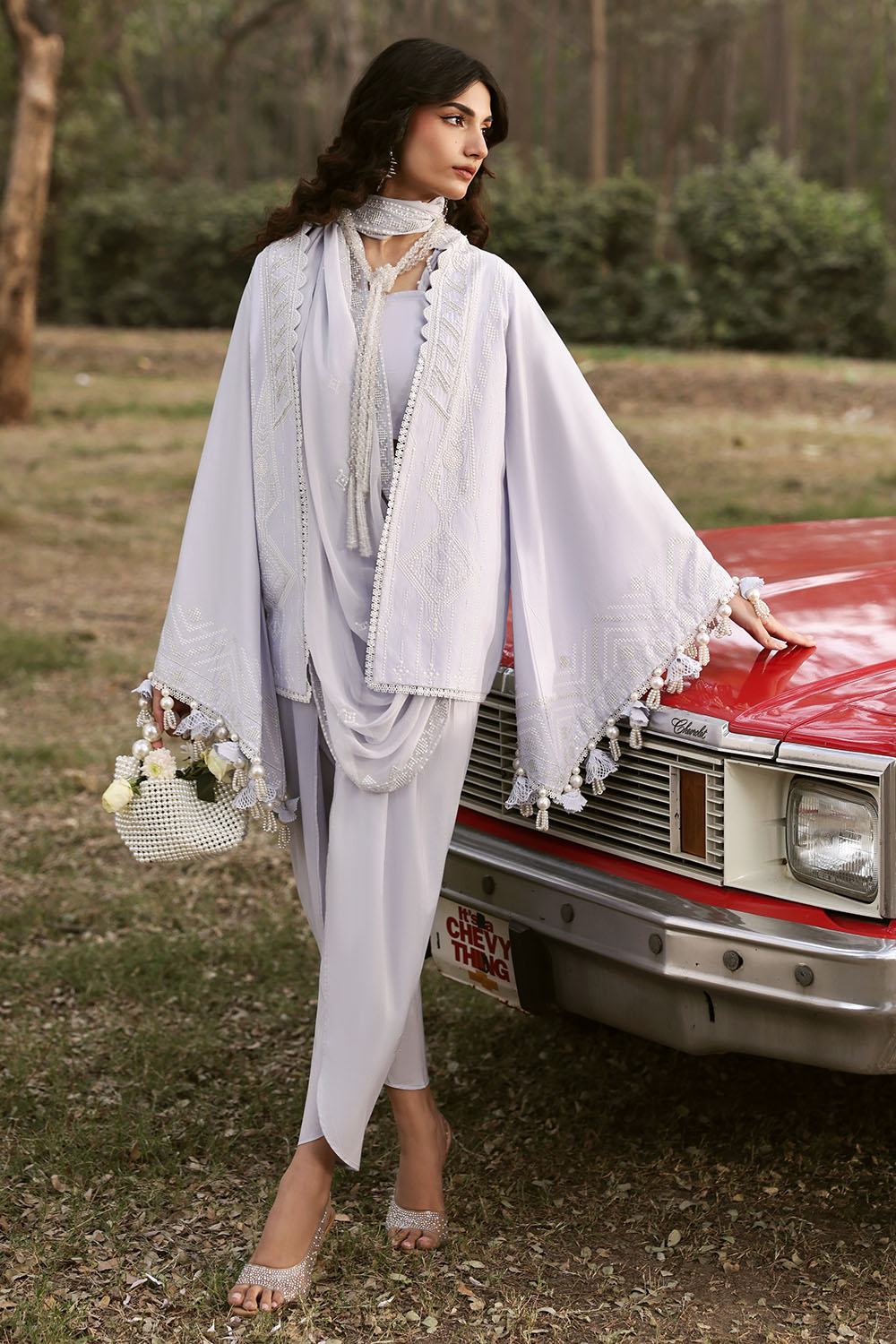 3 Piece Embroidered Lawn Suit With Embroidered Chiffon Dupatta