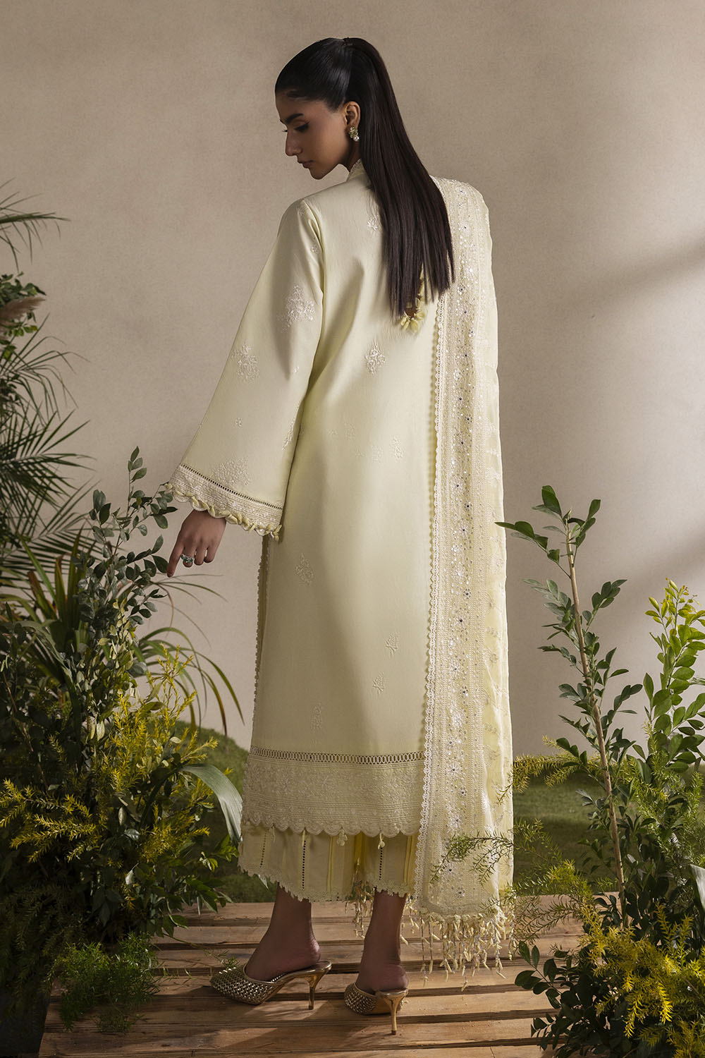 3 Piece Embroidered Lawn Suit with Embroidered Chiffon Dupatta