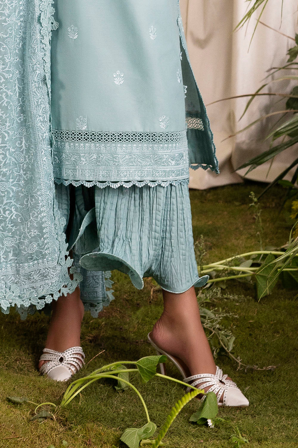 3 Piece Embroidered Lawn Suit with Embroidered Chiffon Dupatta