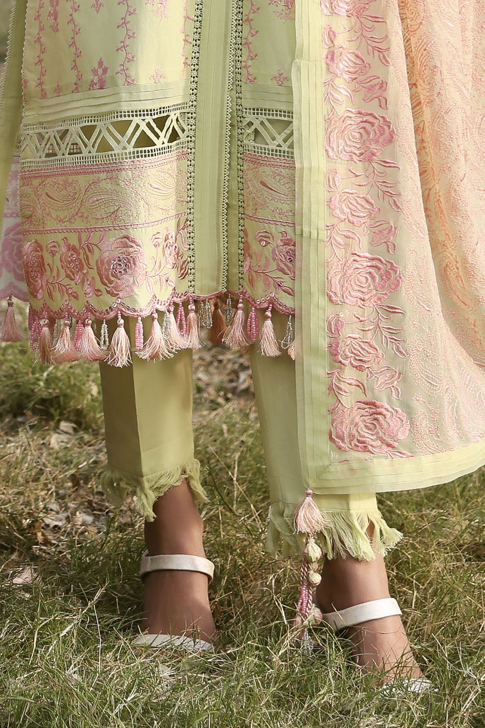 3 Piece Embroidered Lawn Suit With Embroidered Chiffon Dupatta