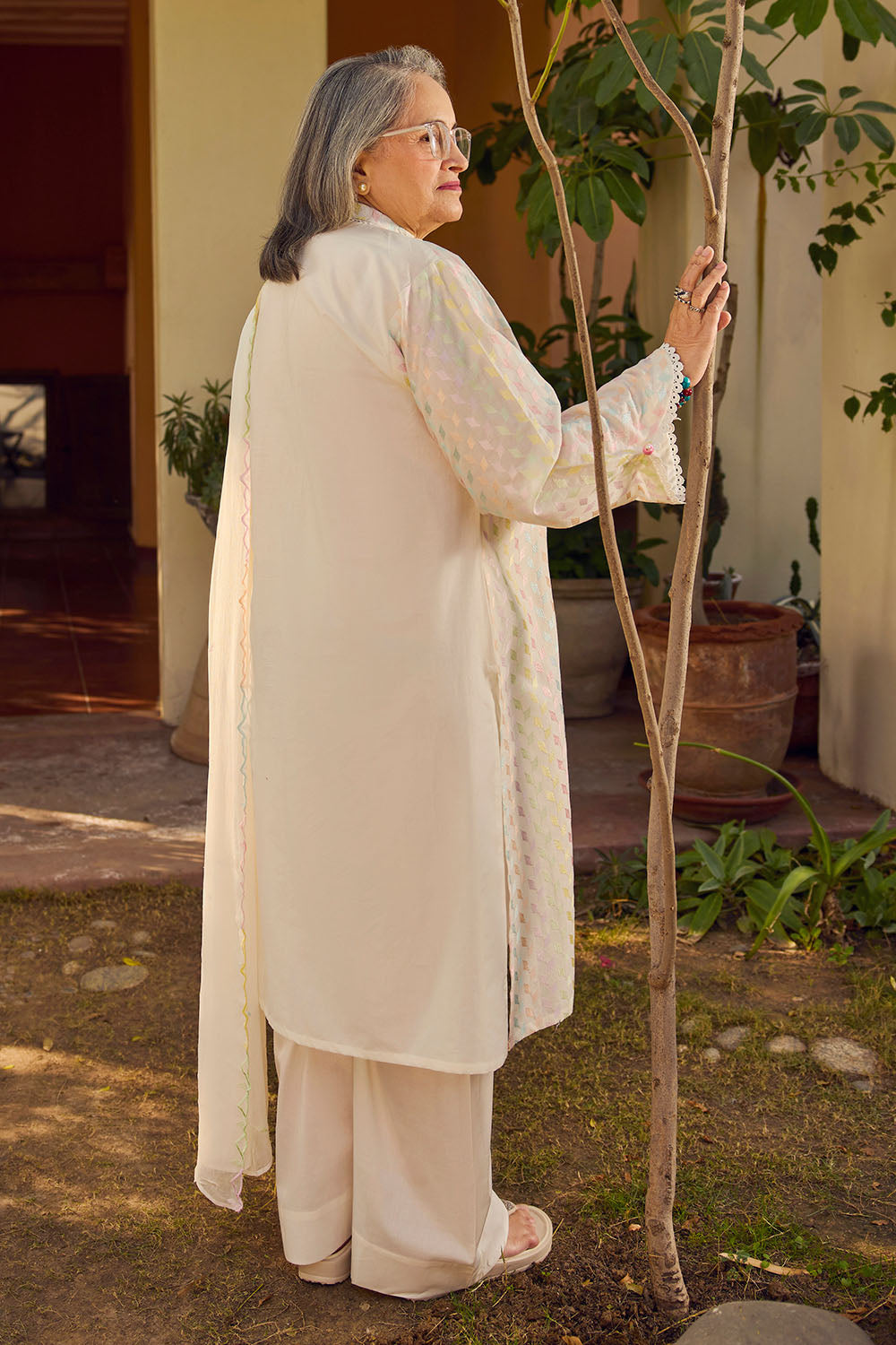 3 Piece Embroidered Lawn Suit with Embroidered Chiffon Dupatta