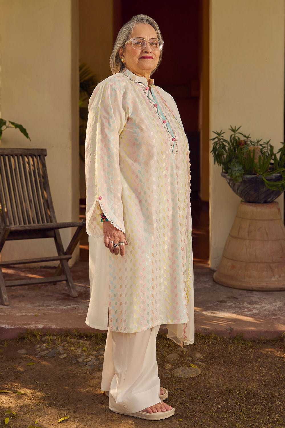 3 Piece Embroidered Lawn Suit with Embroidered Chiffon Dupatta
