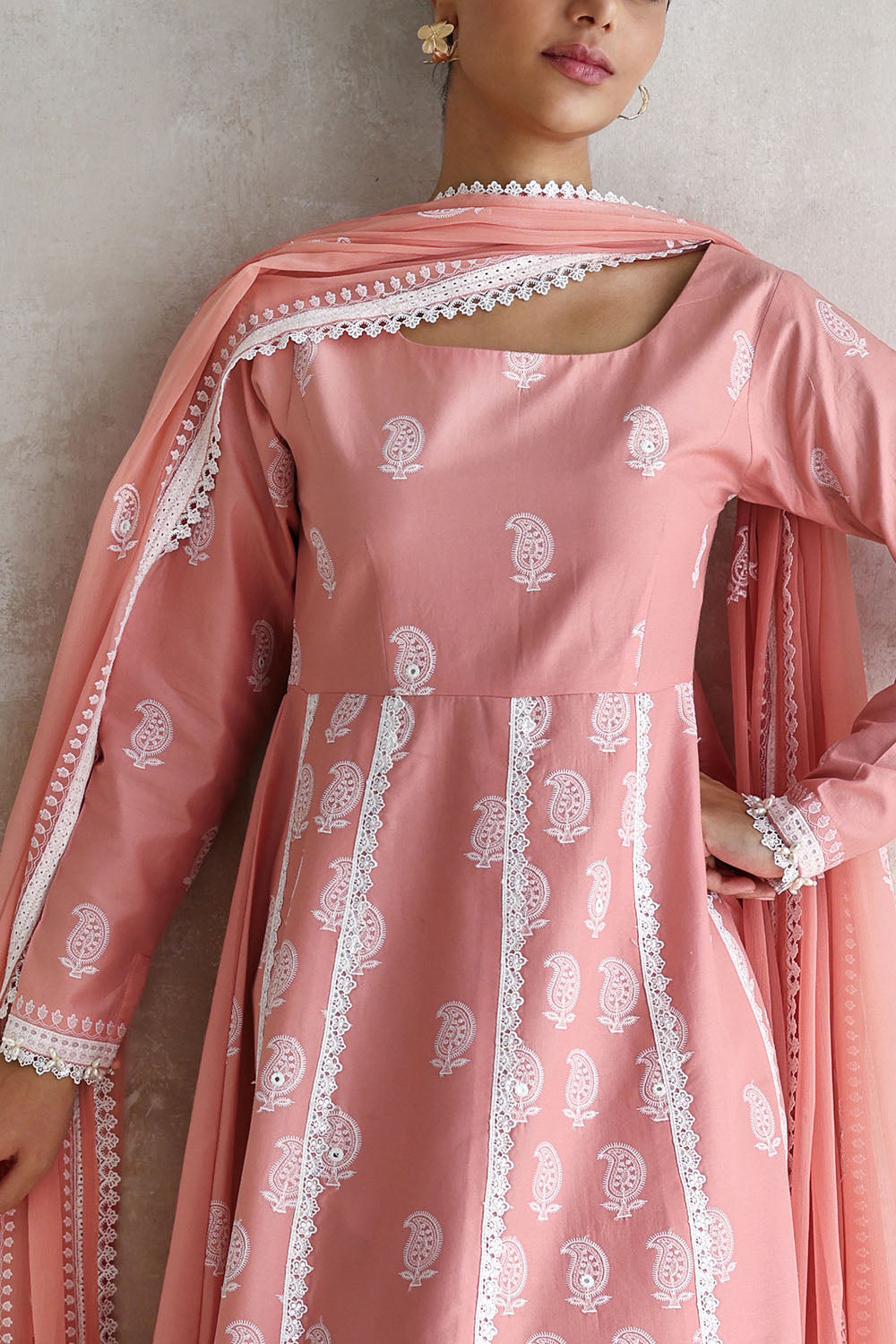 3 Piece Embroidered Lawn Suit with Embroidered Chiffon Dupatta