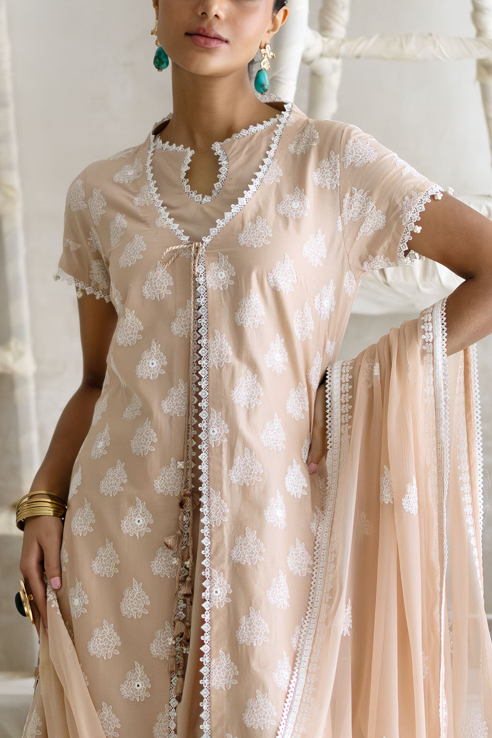 3 Piece Embroidered Lawn Suit with Embroidered Chiffon Dupatta