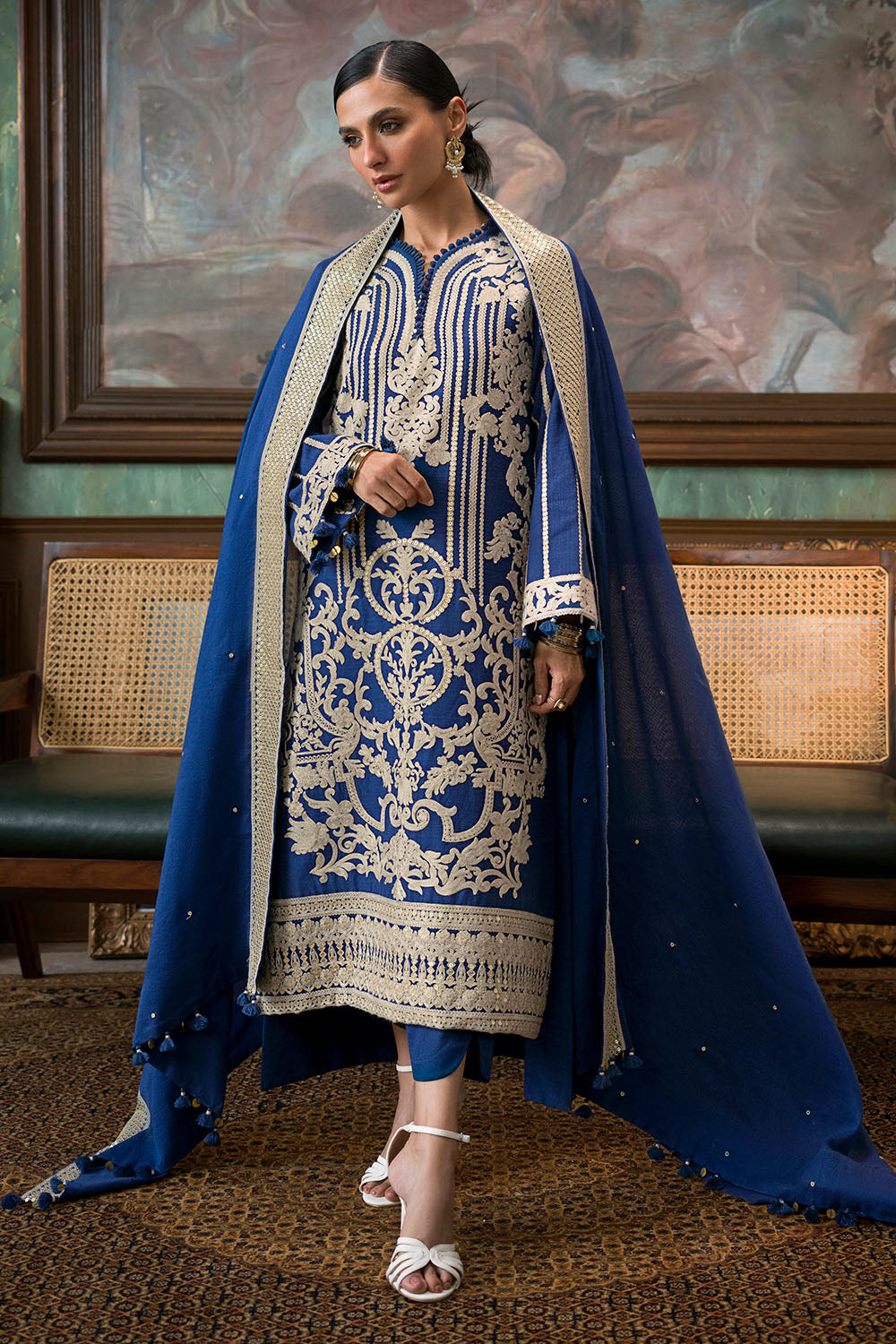 3 Piece Embroidered Suit - SP-62057