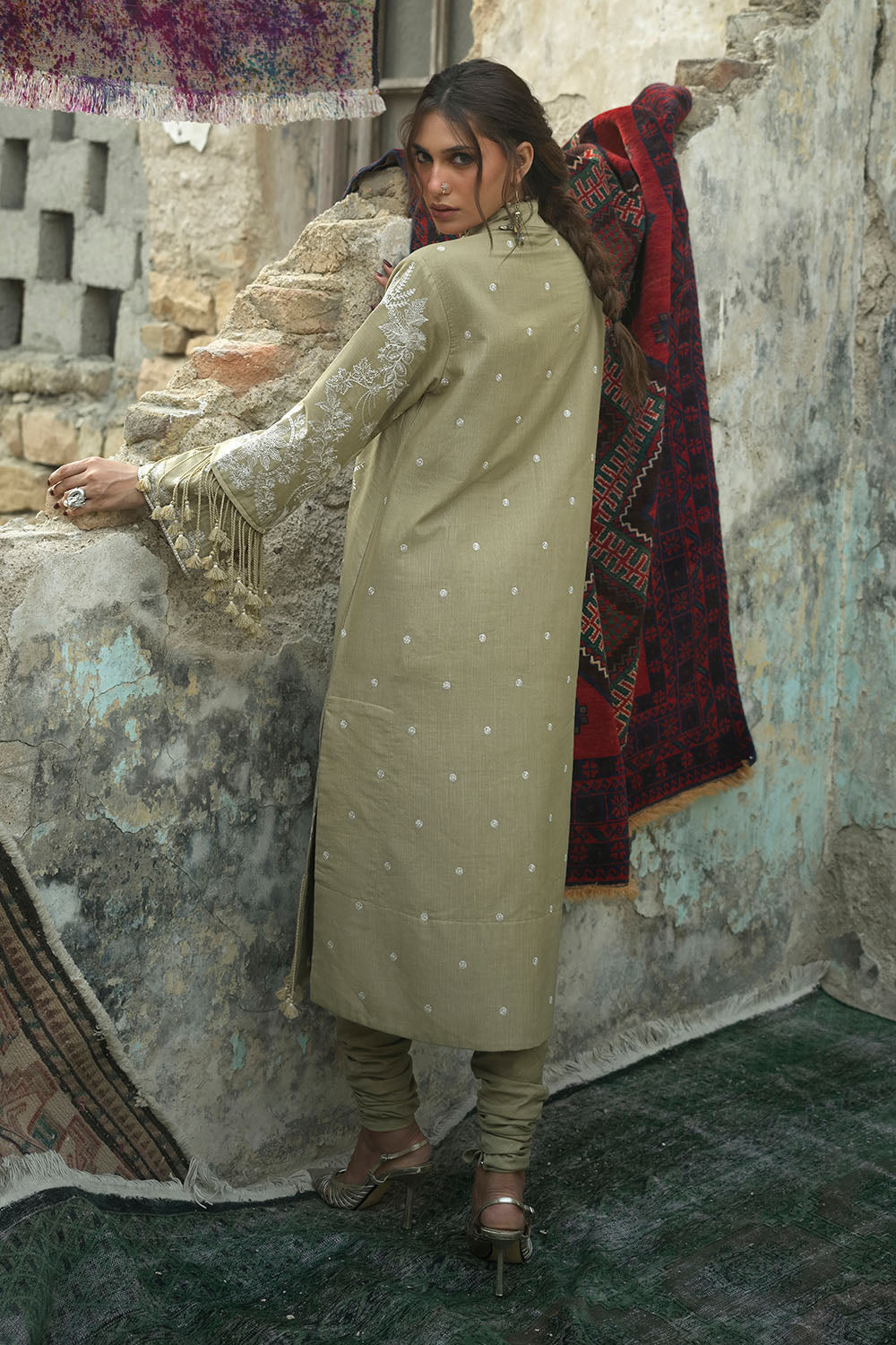 2 Piece Embroidered Khaddar Suit