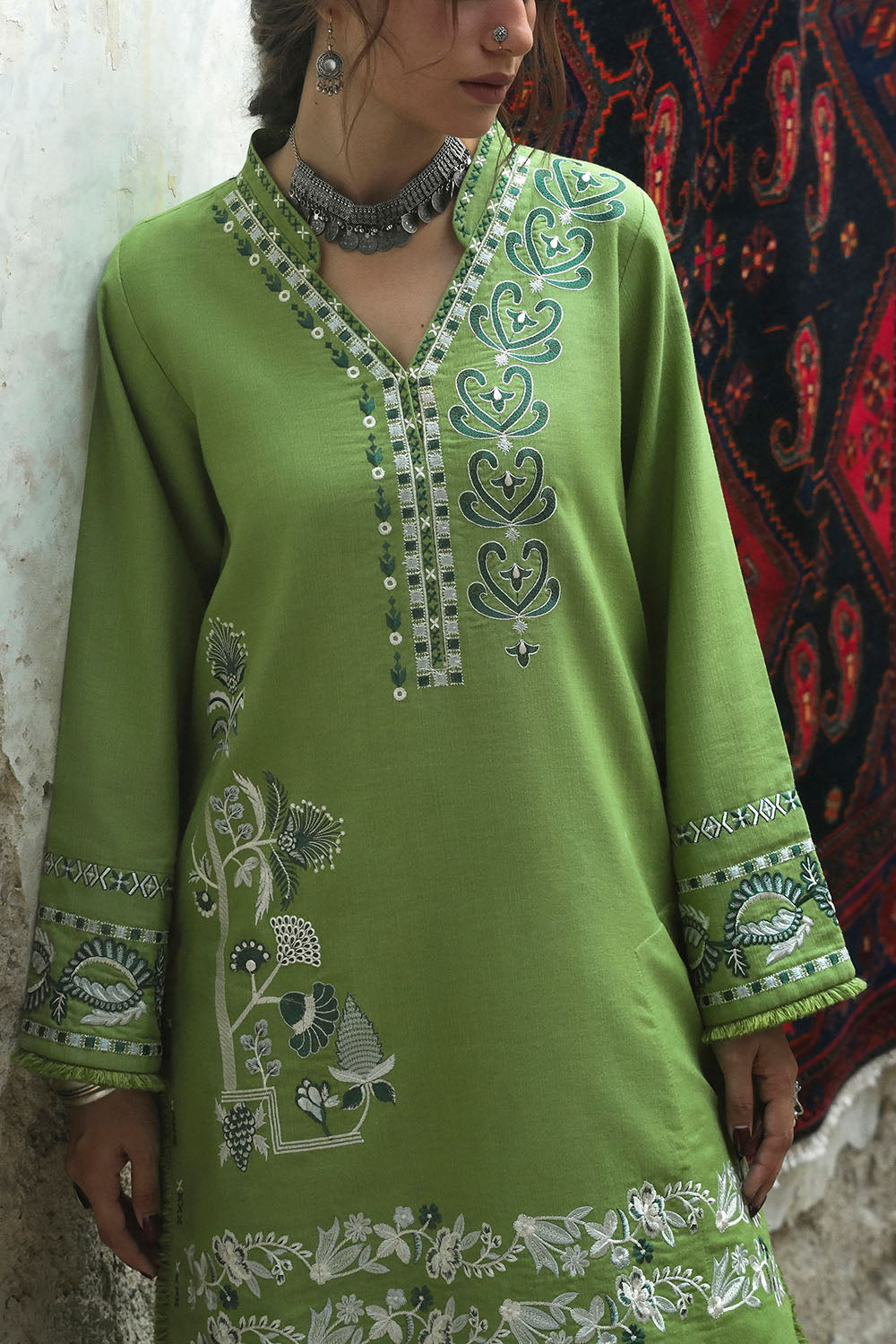 2 Piece Embroidered Khaddar Suit