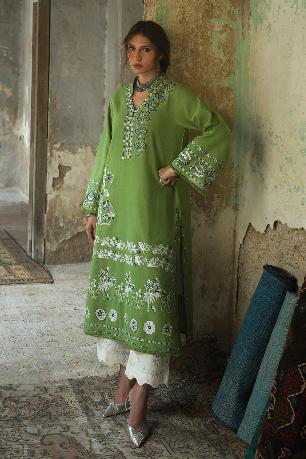 2 Piece Embroidered Khaddar Suit