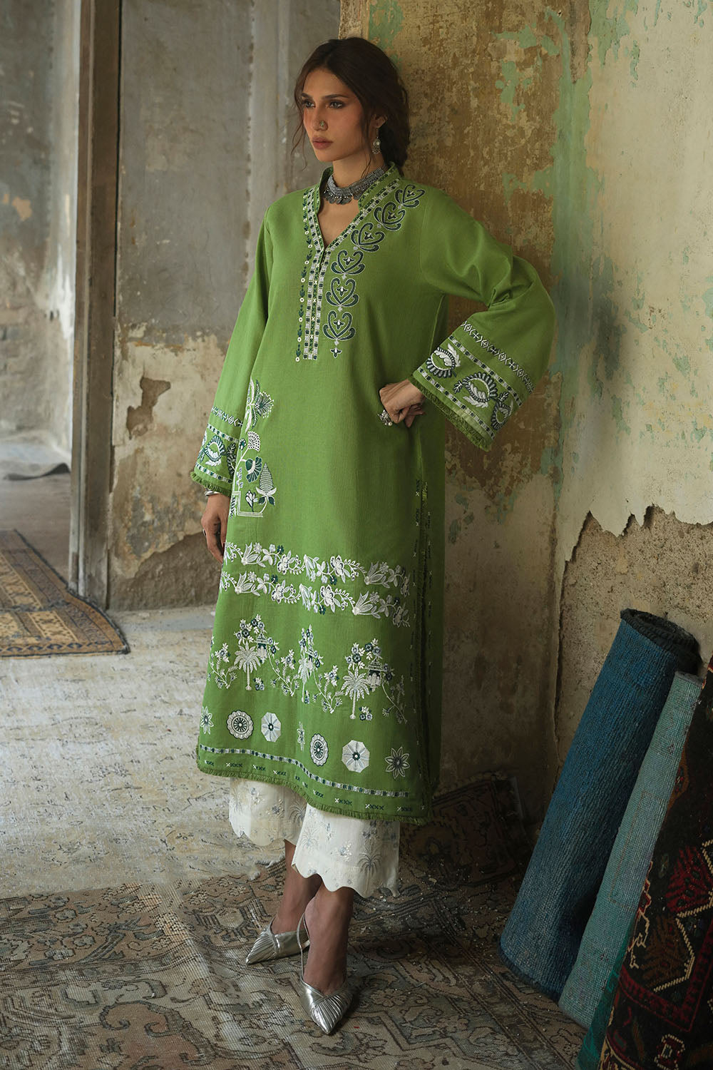 2 Piece Embroidered Khaddar Suit