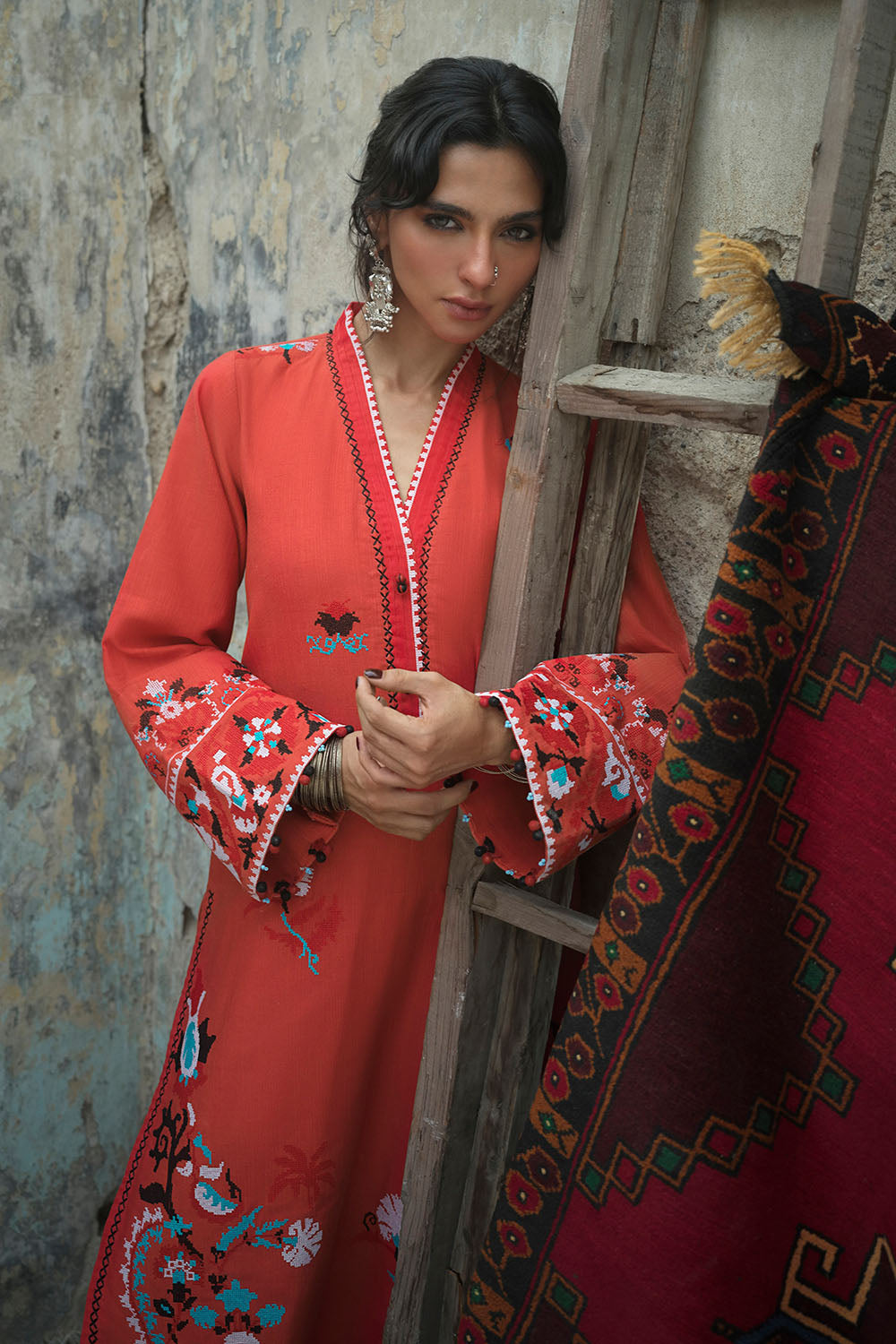 2 Piece Embroidered Khaddar Suit