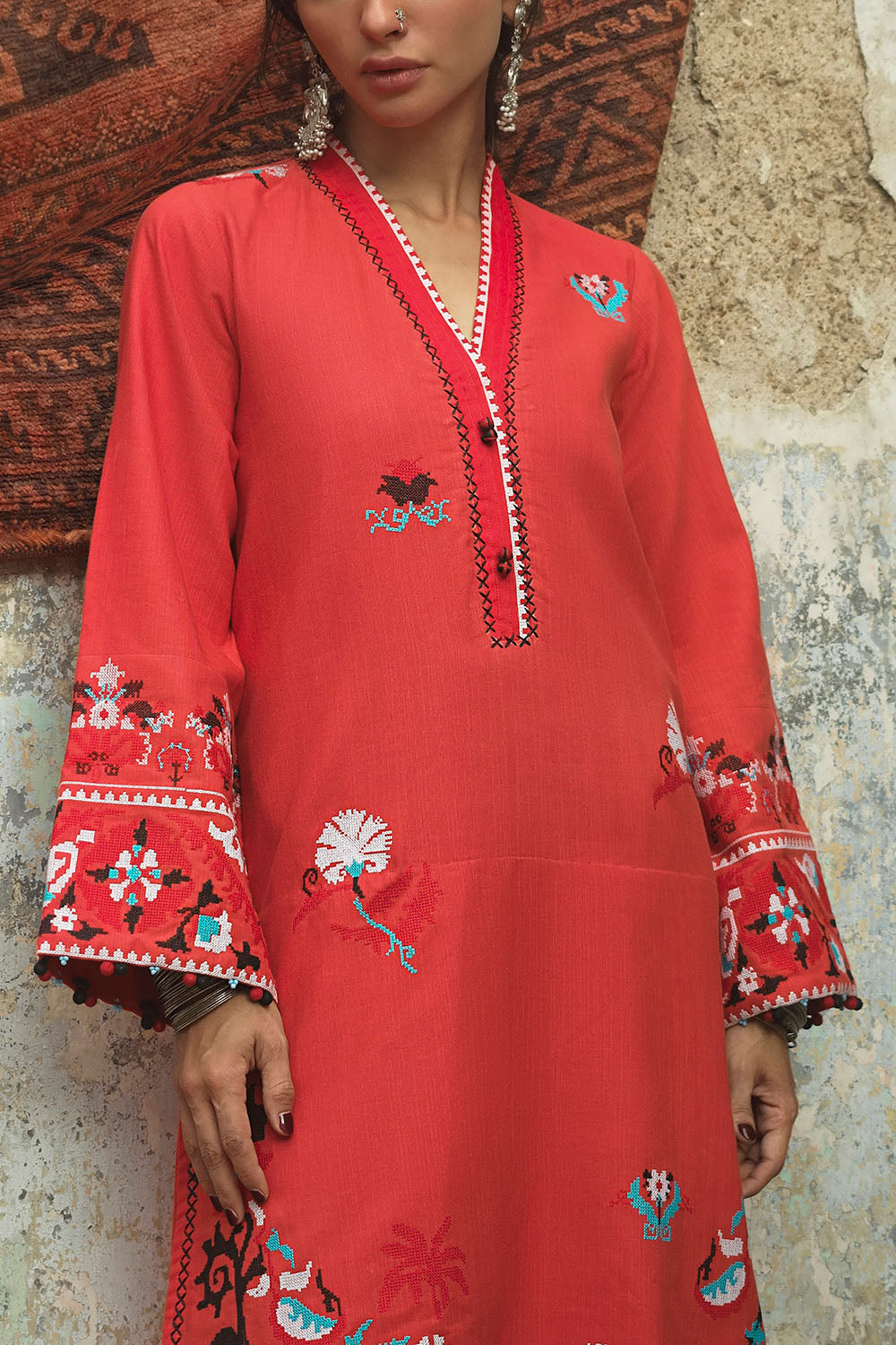 2 Piece Embroidered Khaddar Suit